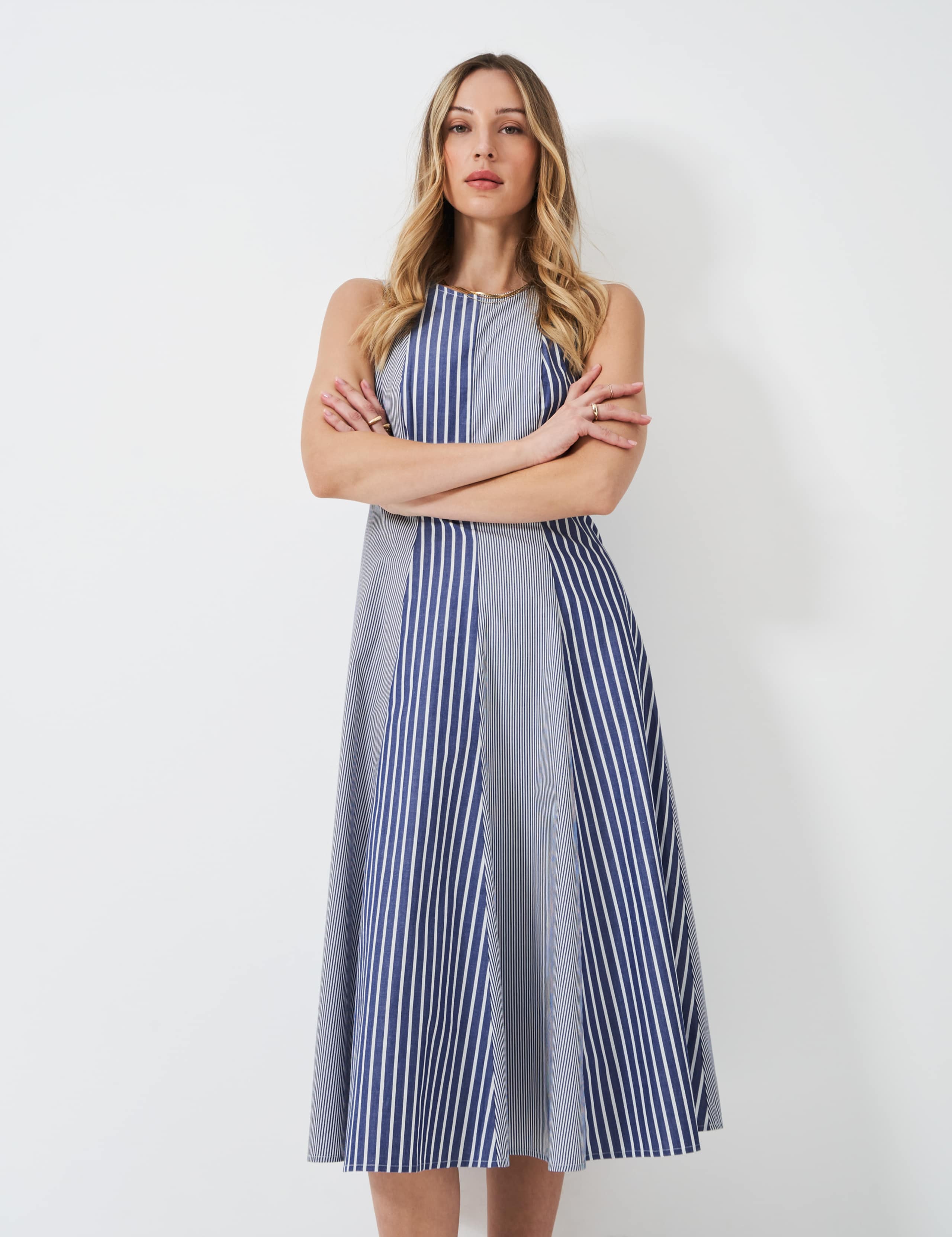 Pure Cotton Striped Maxi Skater Dress 3 of 5