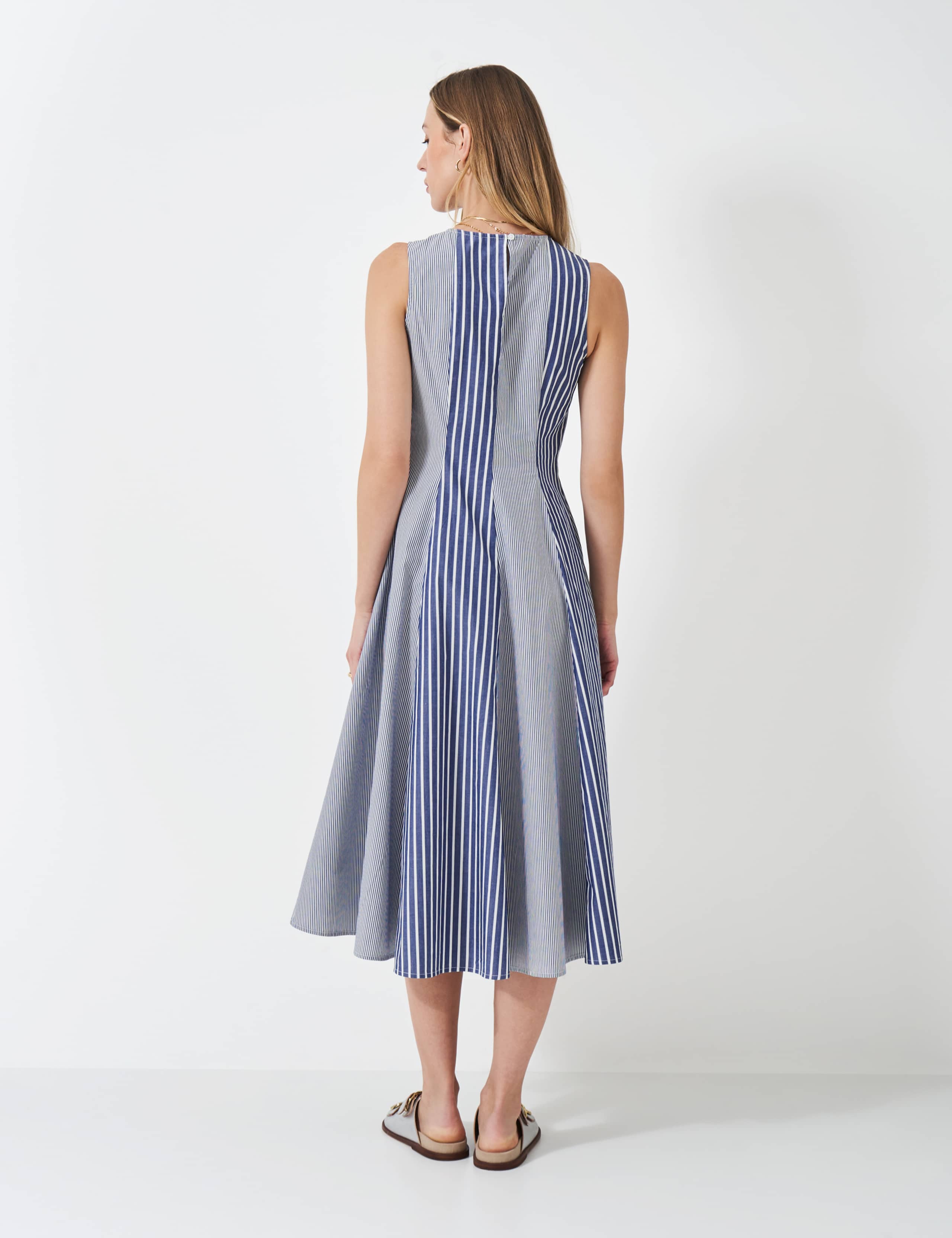 Pure Cotton Striped Maxi Skater Dress 4 of 5
