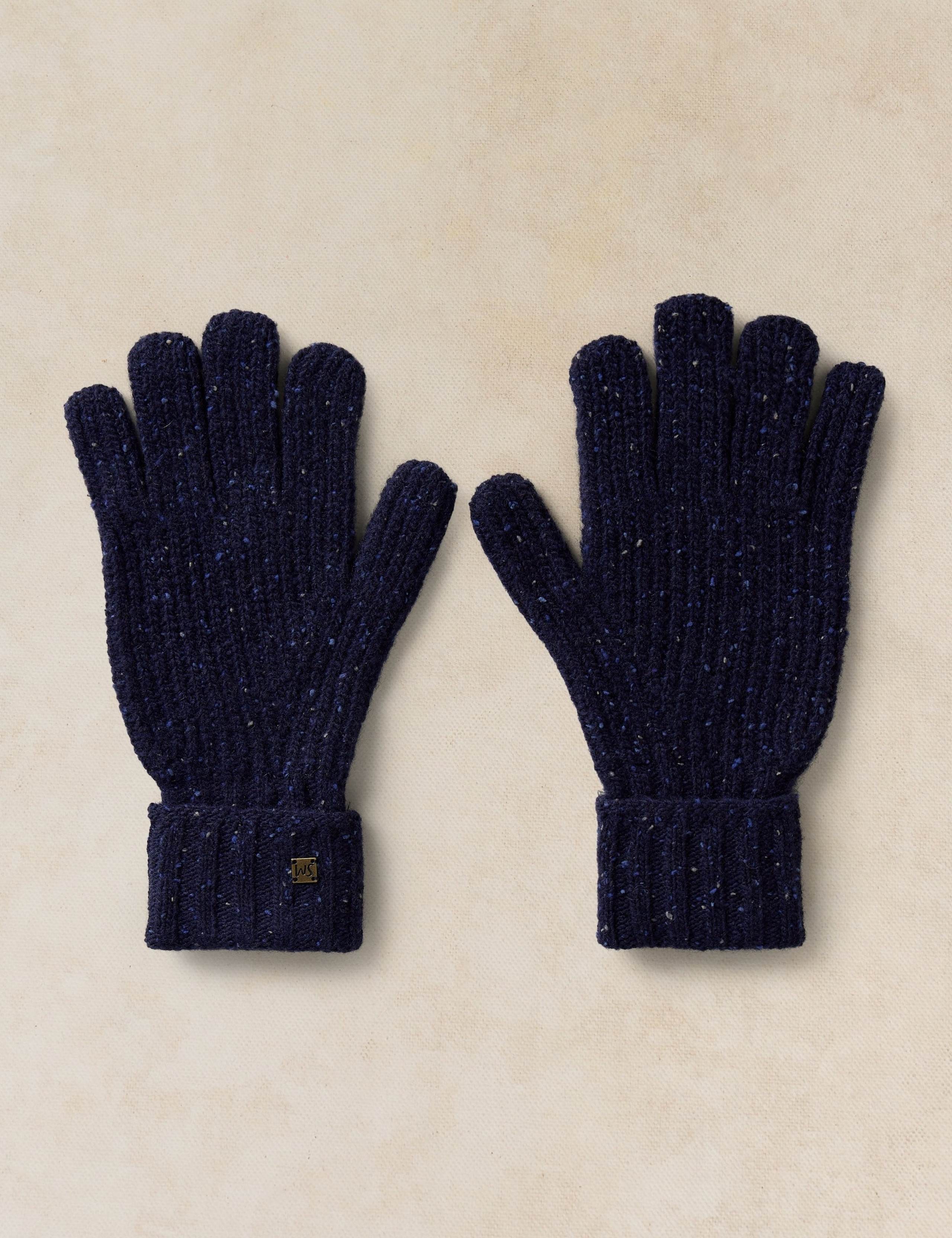 Wool Rich Ribbed Knitted Gloves 1 of 3