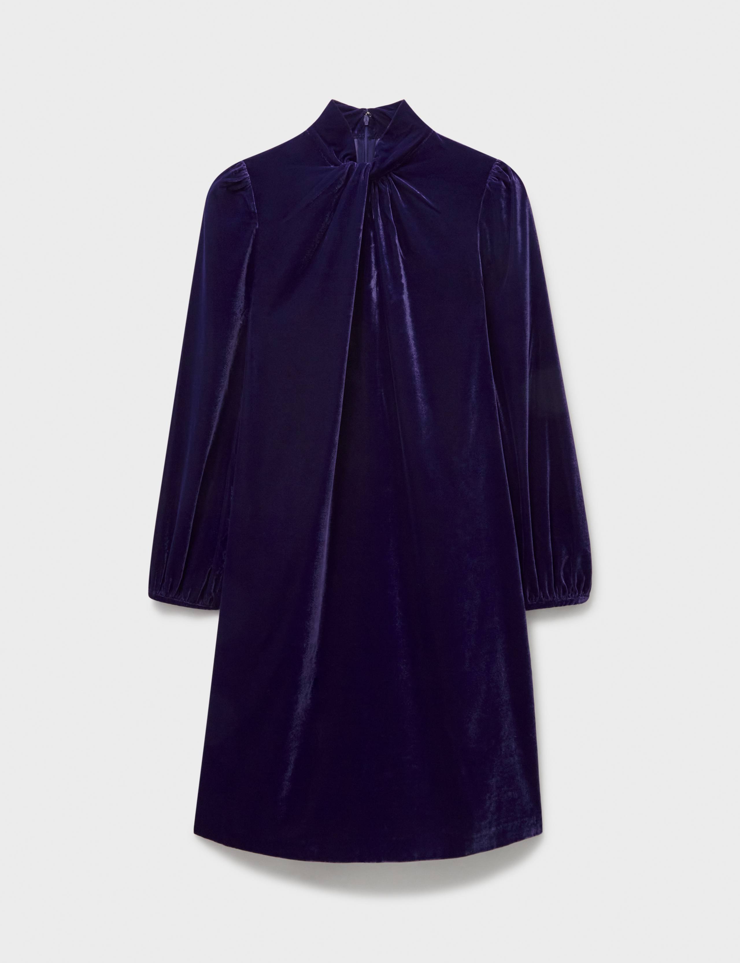 Velvet Twist Front Shift Dress 2 of 5