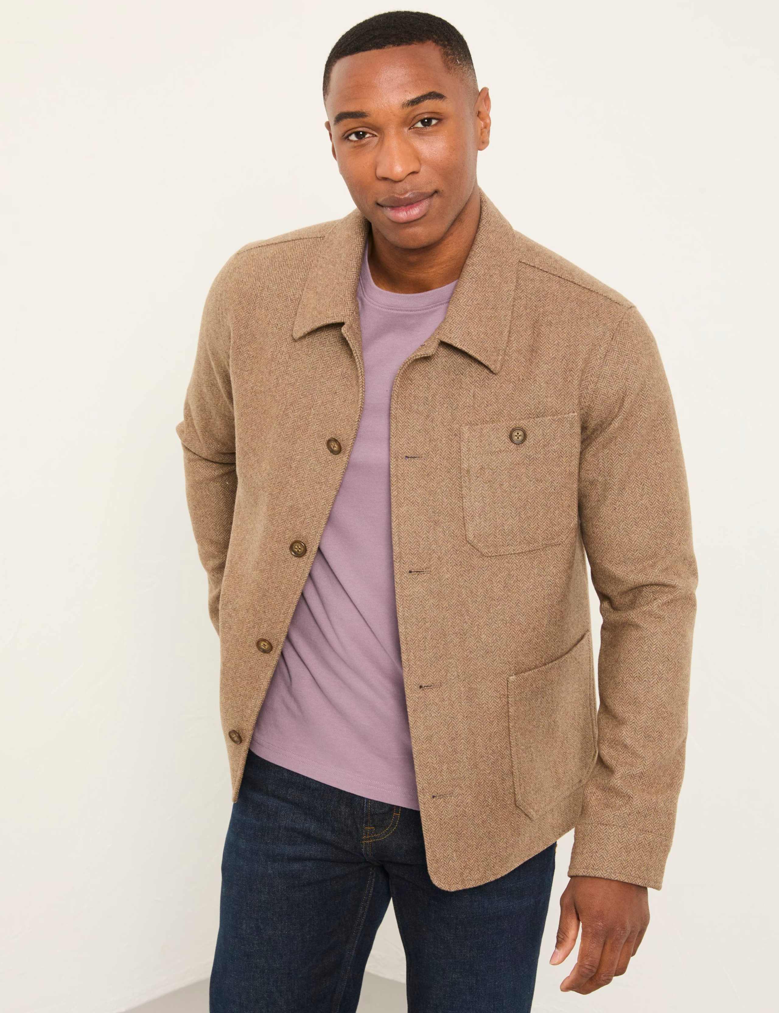 Wool Blend Herringbone Utility Jacket 3 of 5