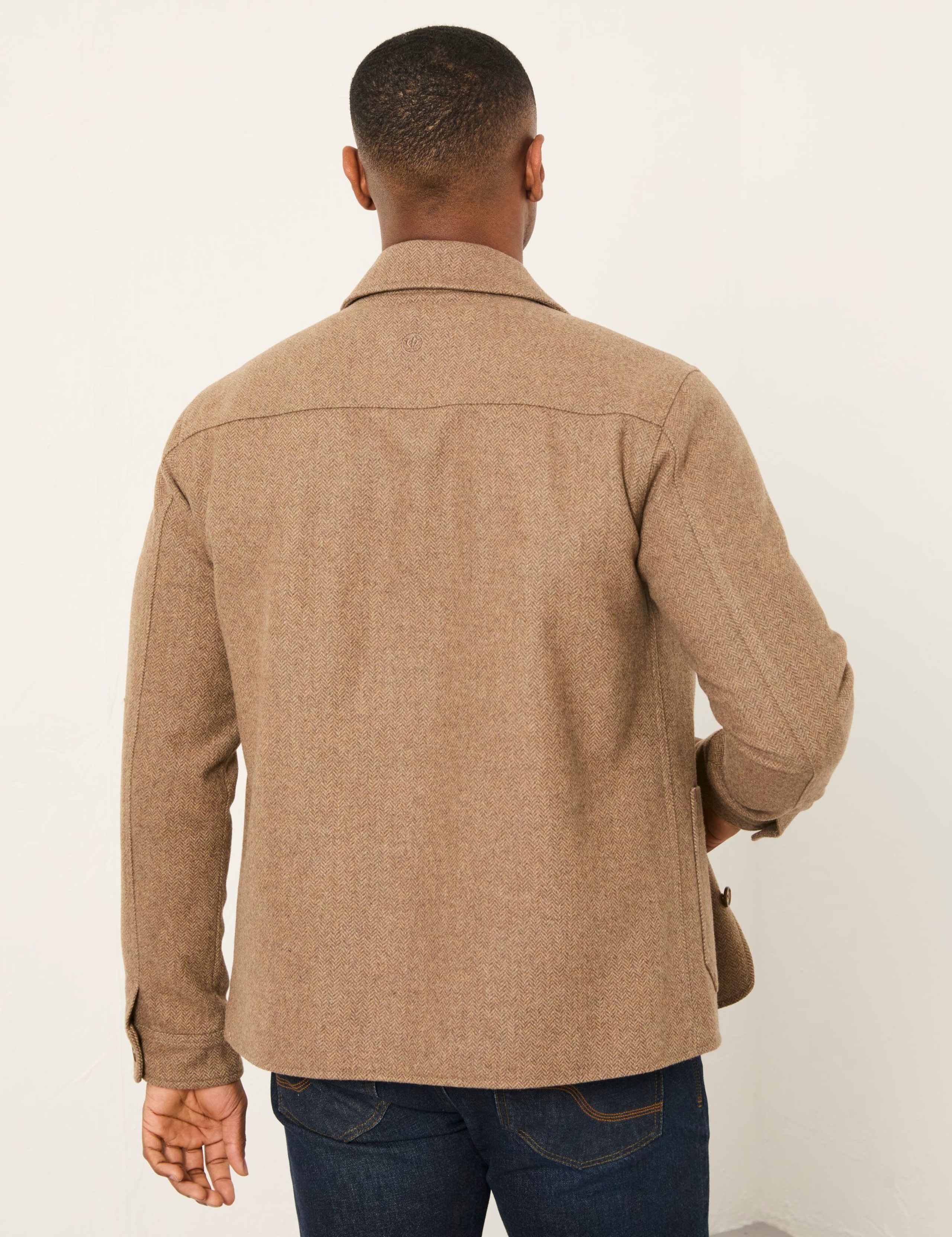 Wool Blend Herringbone Utility Jacket 4 of 5