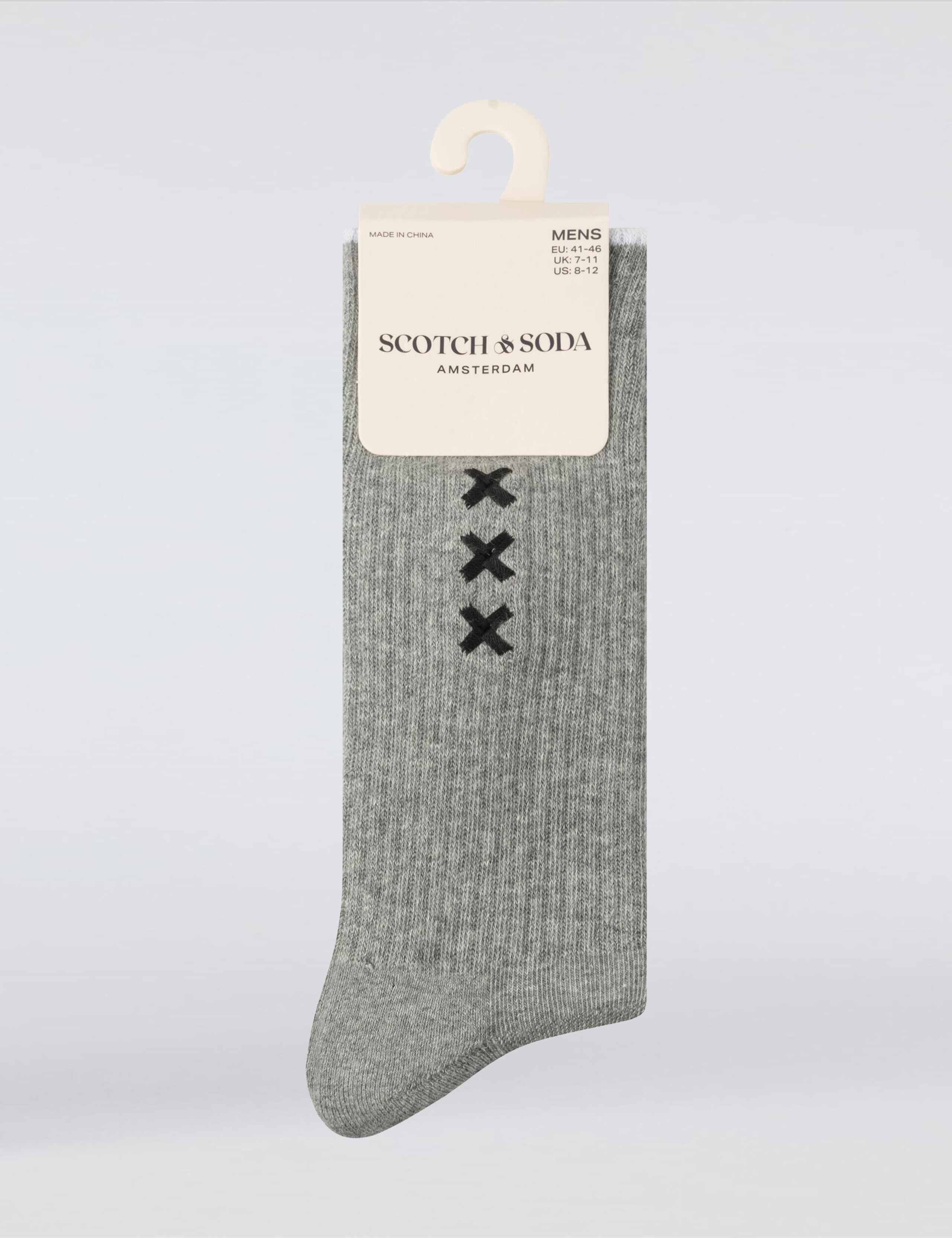 3 Pack Assorted Cotton Rich Ribbed Socks 2 of 2