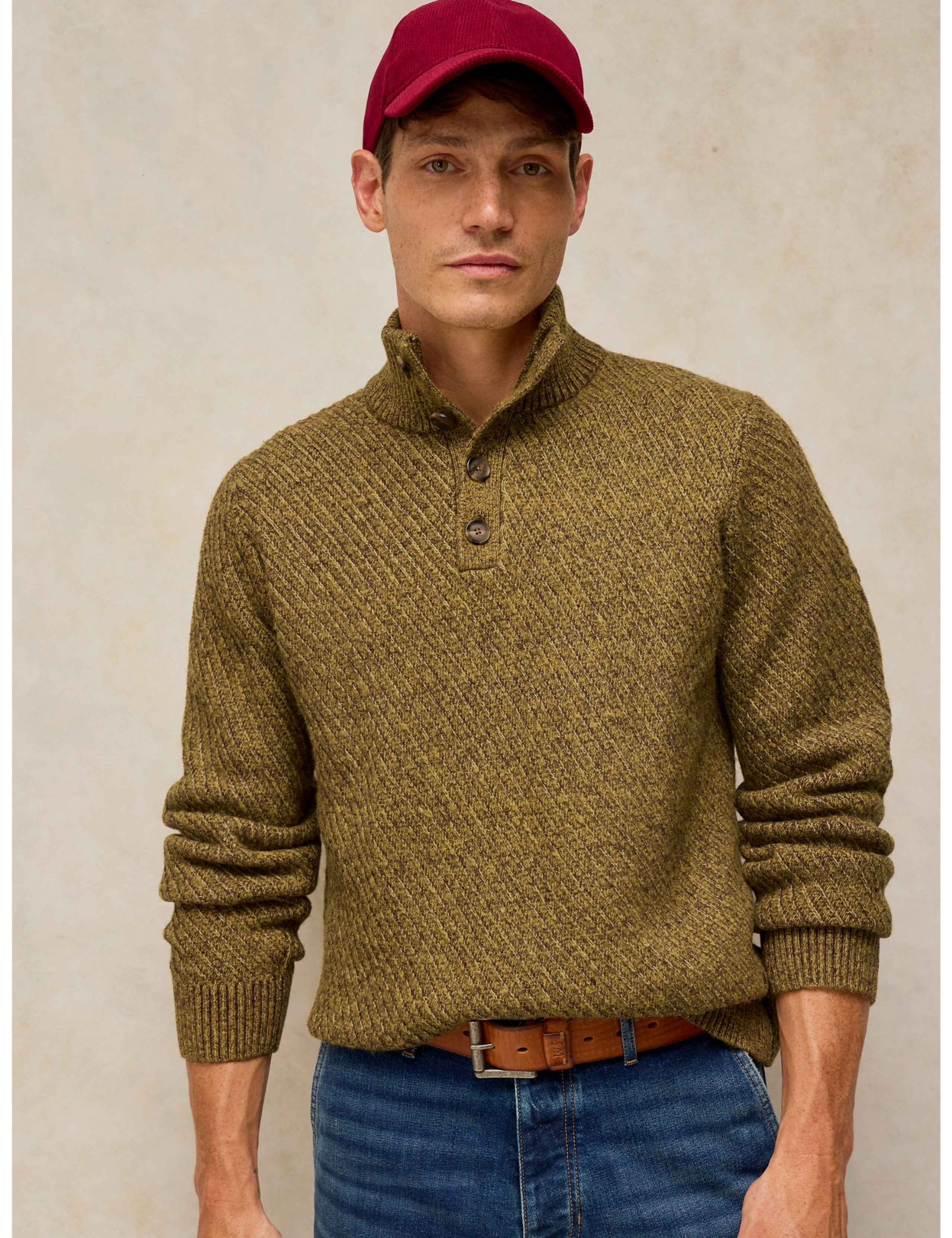 Siden Textured Stitch Funnel Neck Cardigan 1 of 6