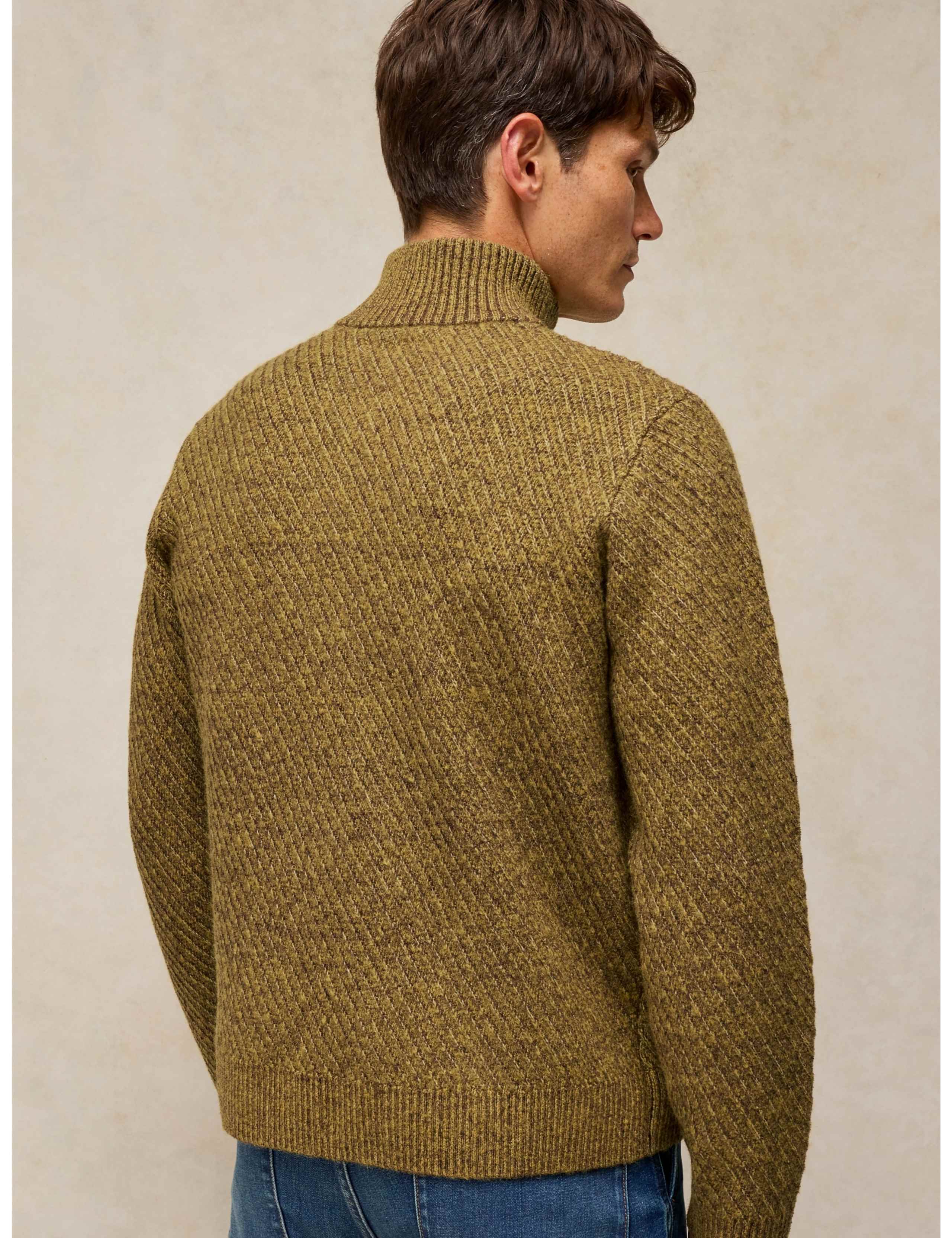 Siden Textured Stitch Funnel Neck Cardigan 3 of 6
