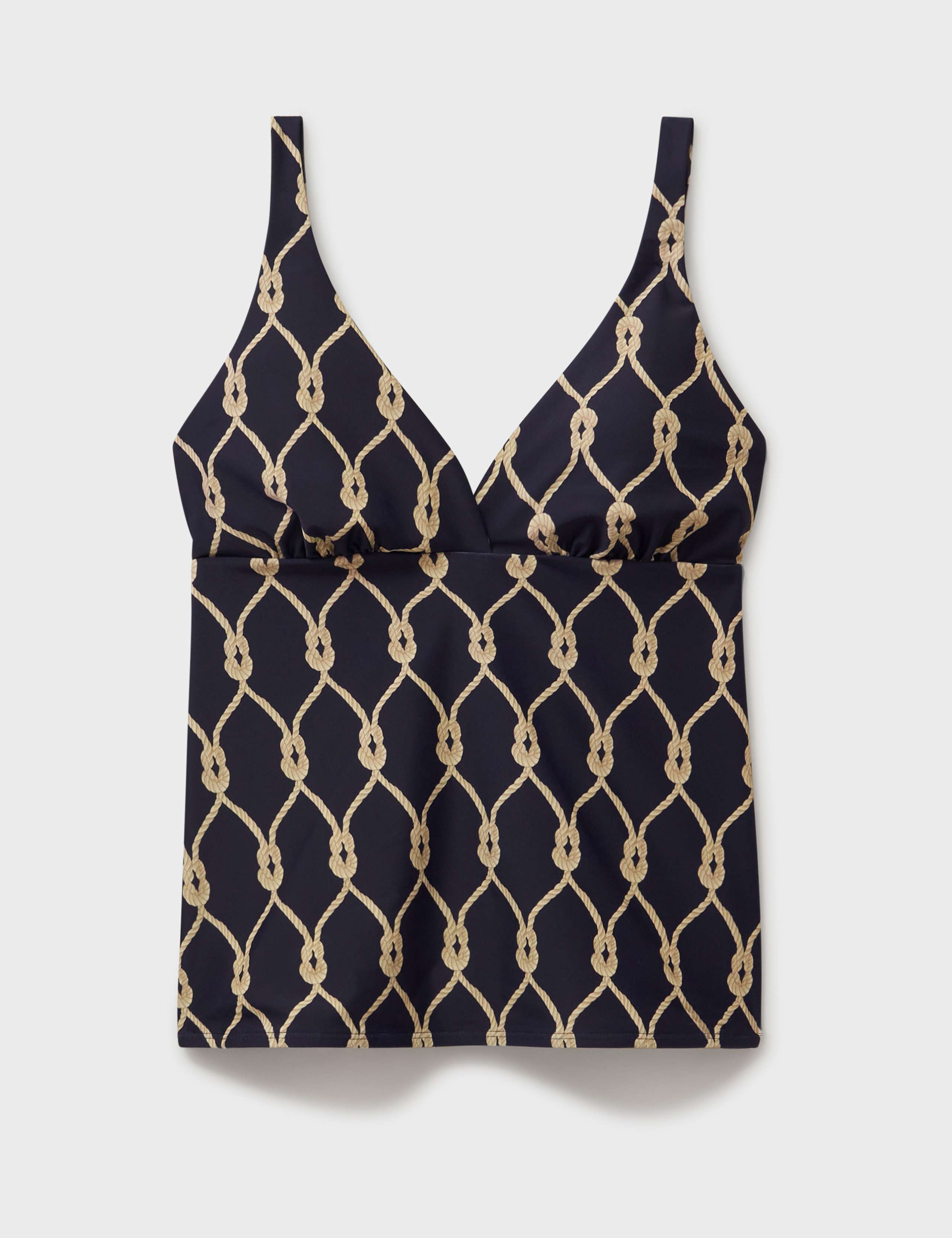 Tummy Control Rope Print Plunge Tankini Top 2 of 5
