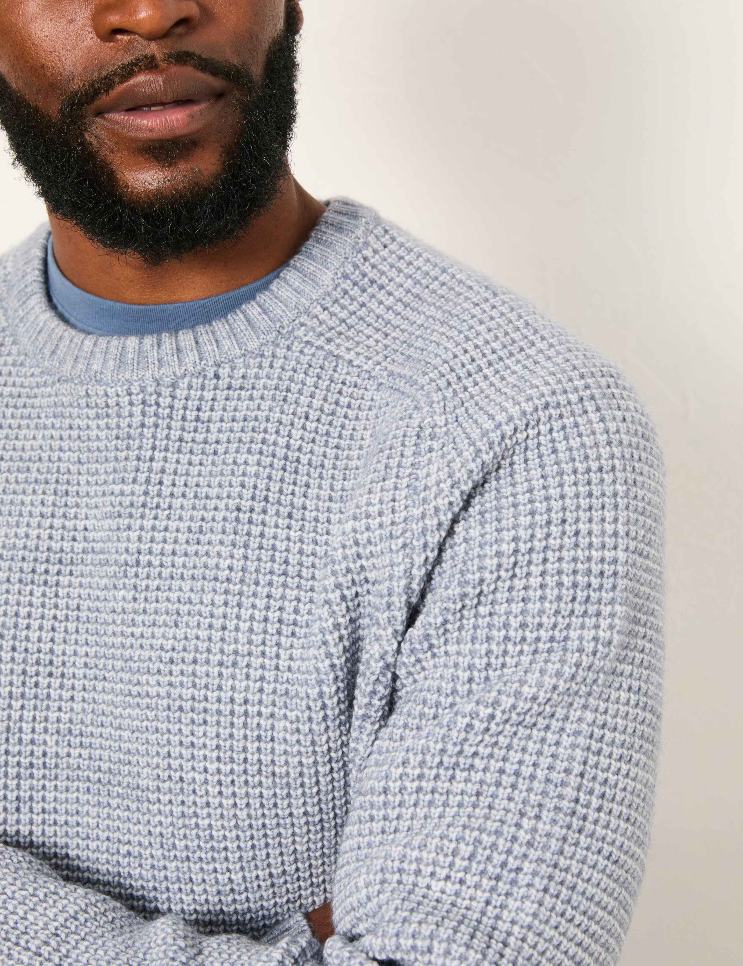 Textured Crew Neck Jumper with Wool 6 of 6