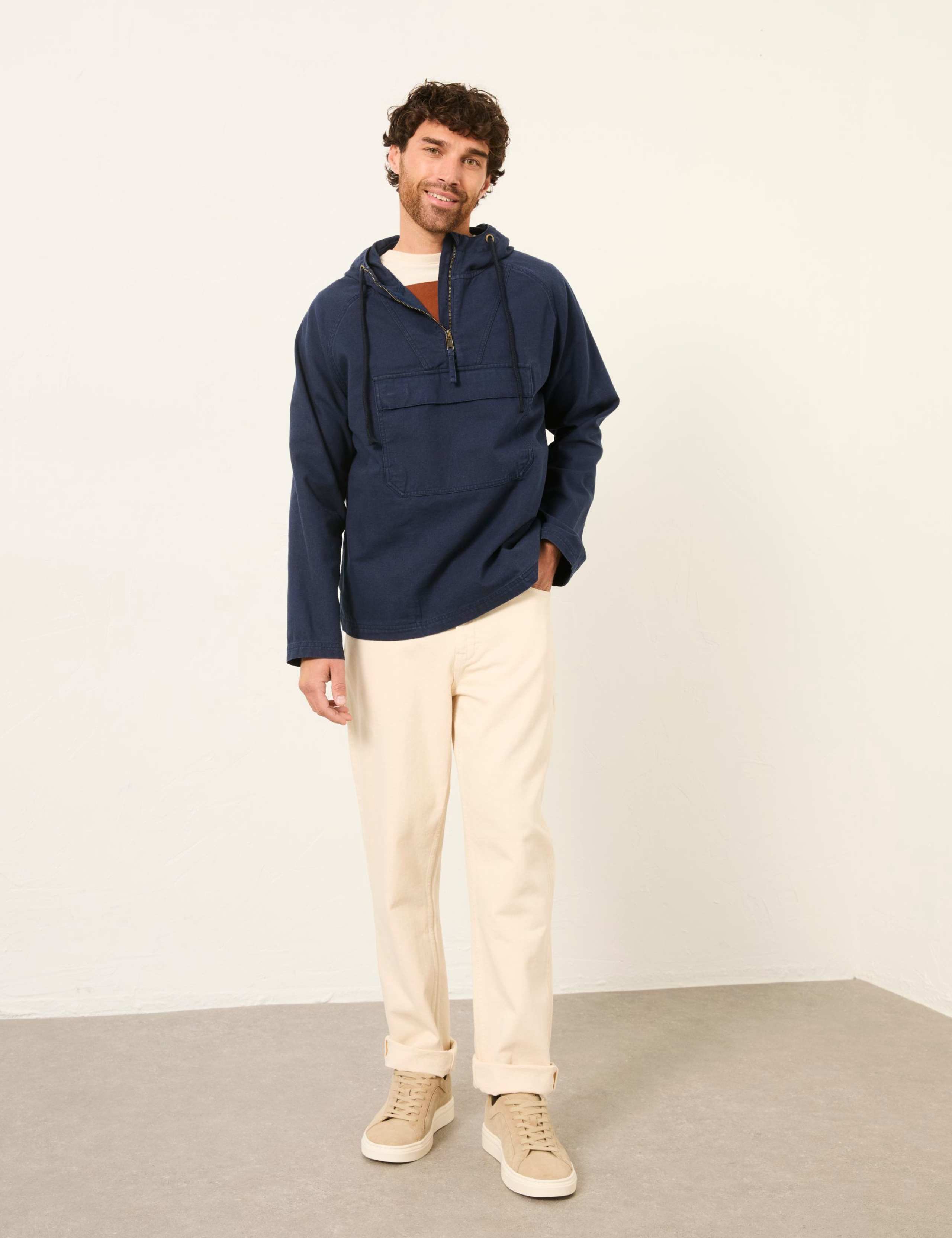 Canvas Hooded Half Zip Utility Jacket 1 of 6