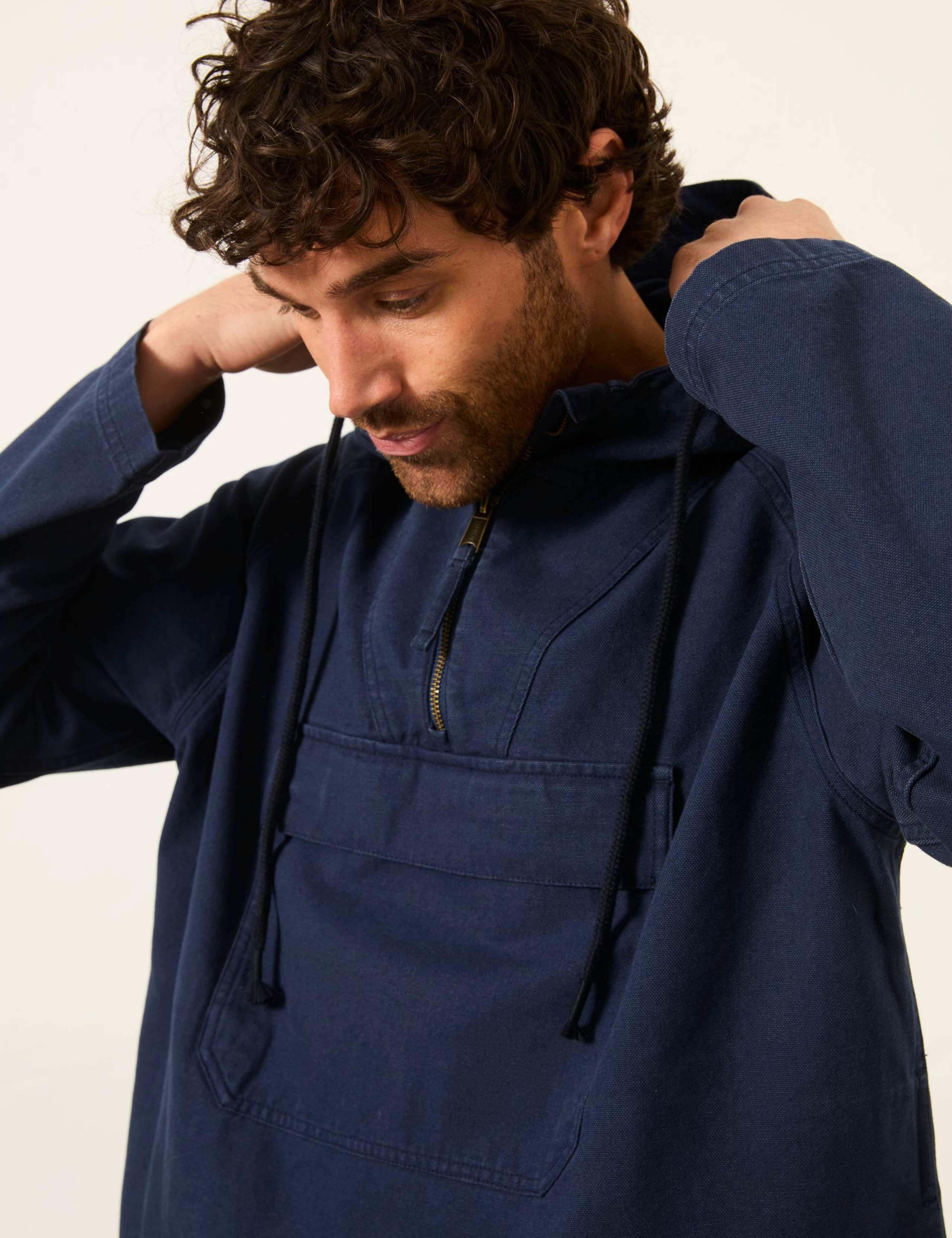 Canvas Hooded Half Zip Utility Jacket 4 of 6