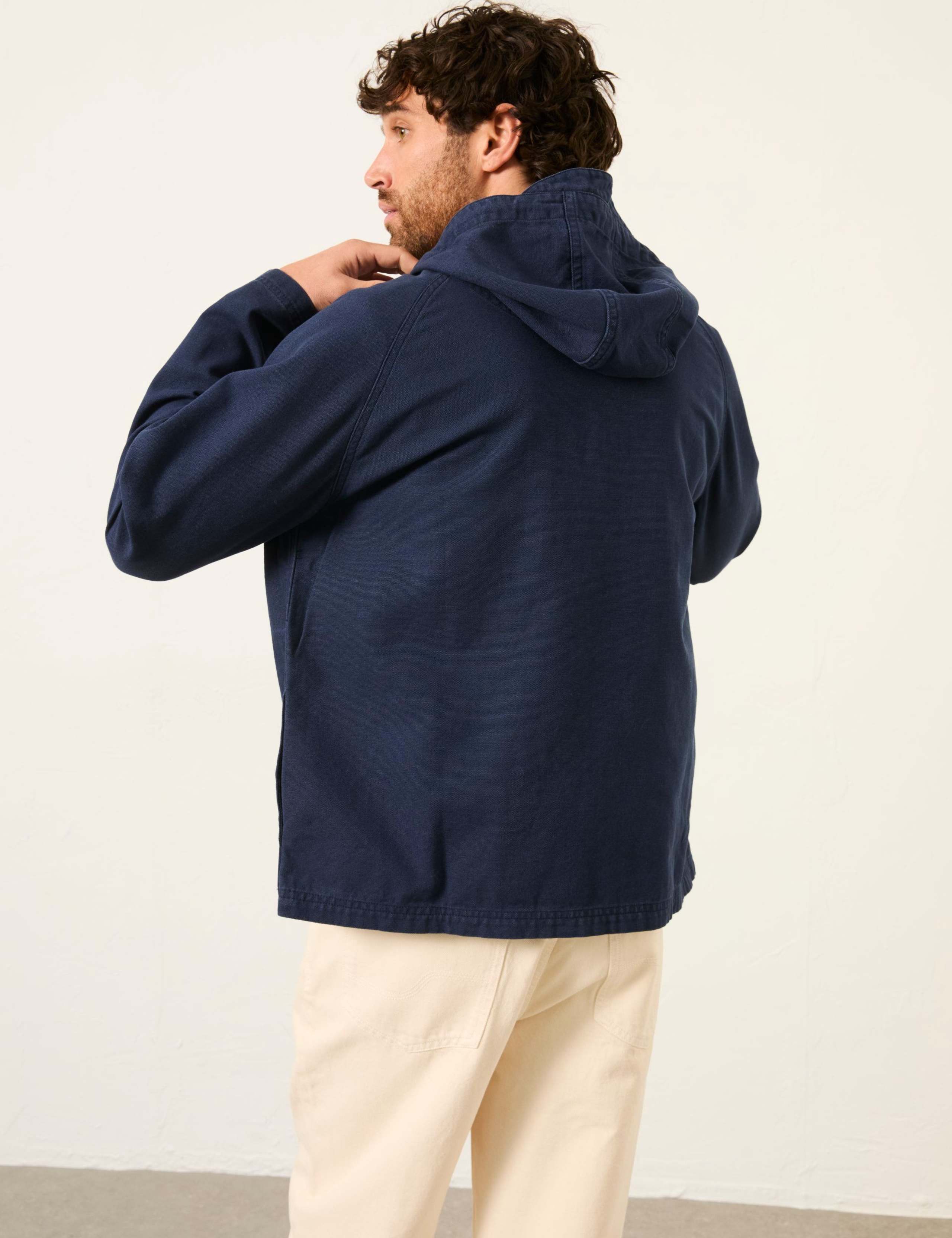 Canvas Hooded Half Zip Utility Jacket 5 of 6