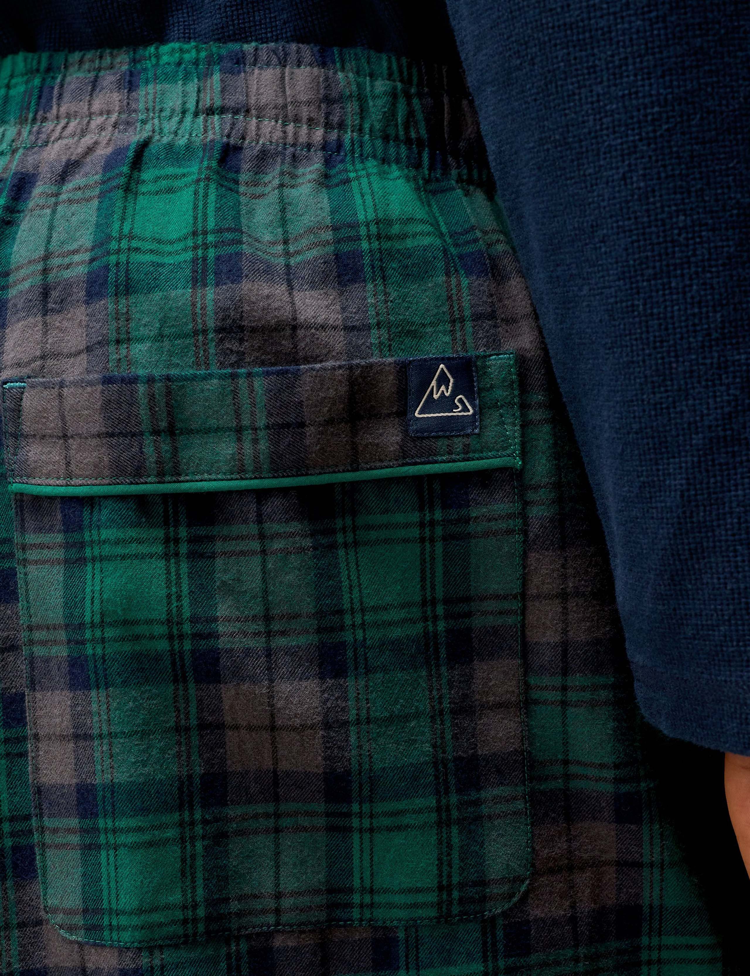 Pure Cotton Checked Pyjama Bottoms 5 of 6