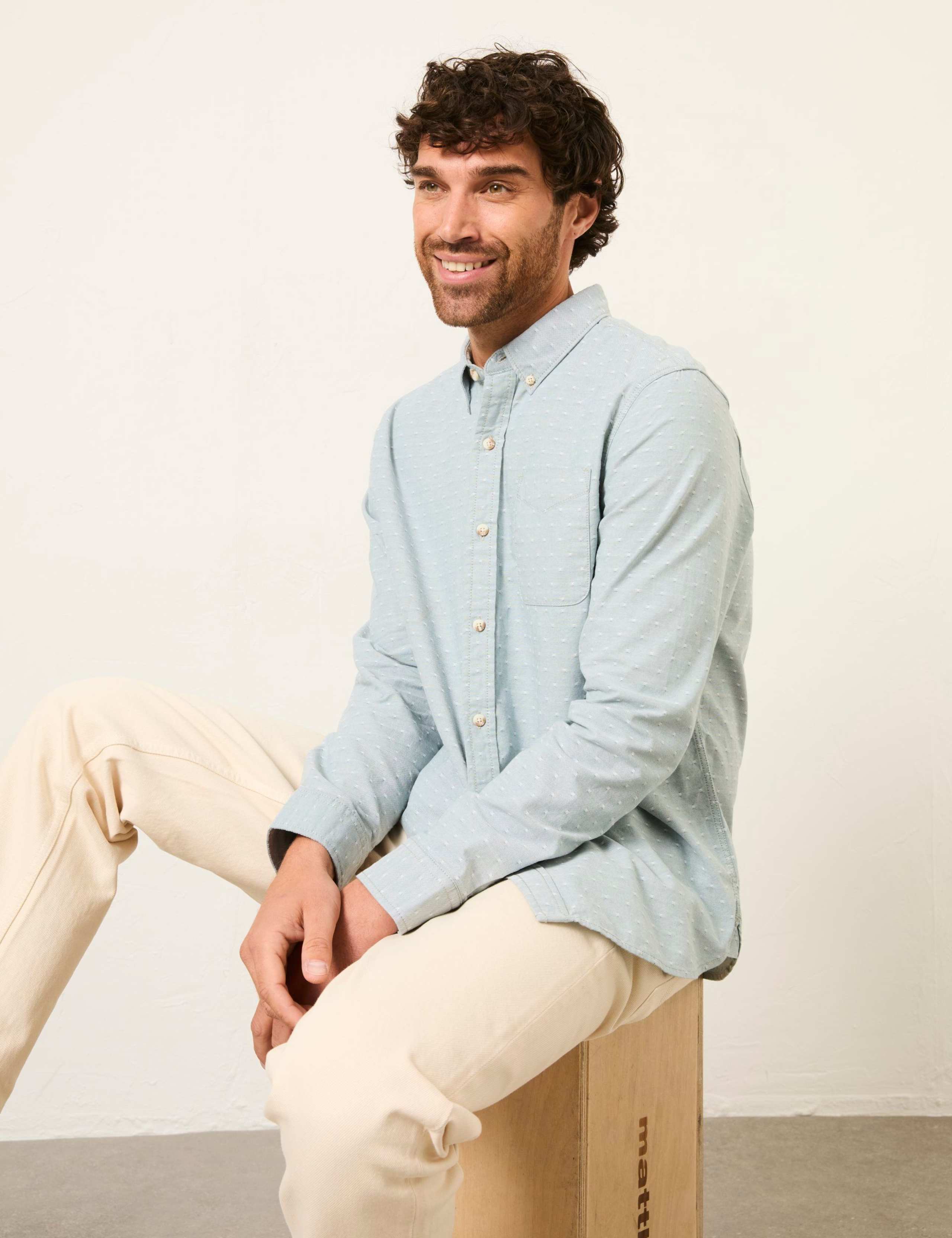 Regular Fit Pure Cotton Dobby Oxford Shirt 4 of 5