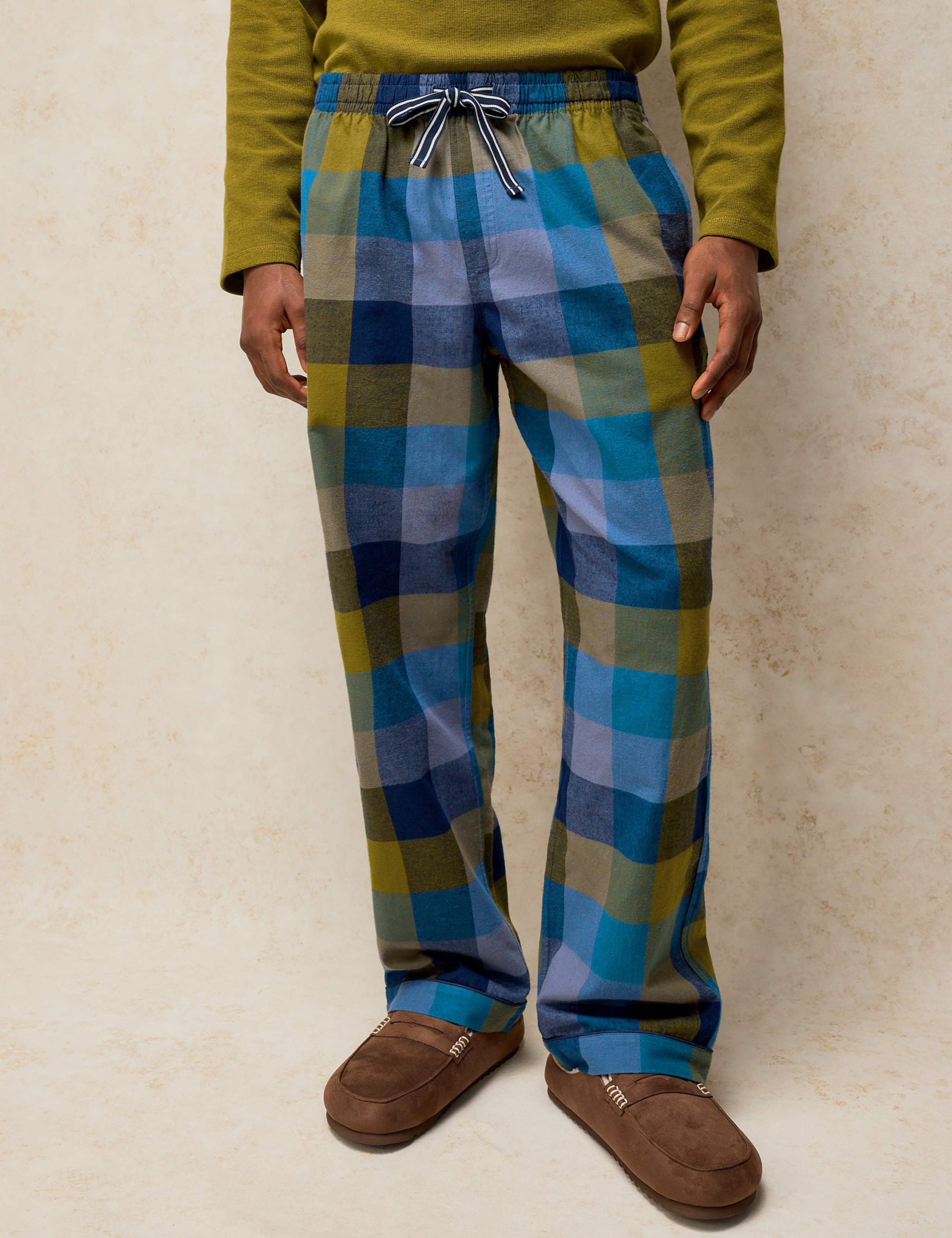 Pure Cotton Checked Pyjama Bottoms 3 of 6