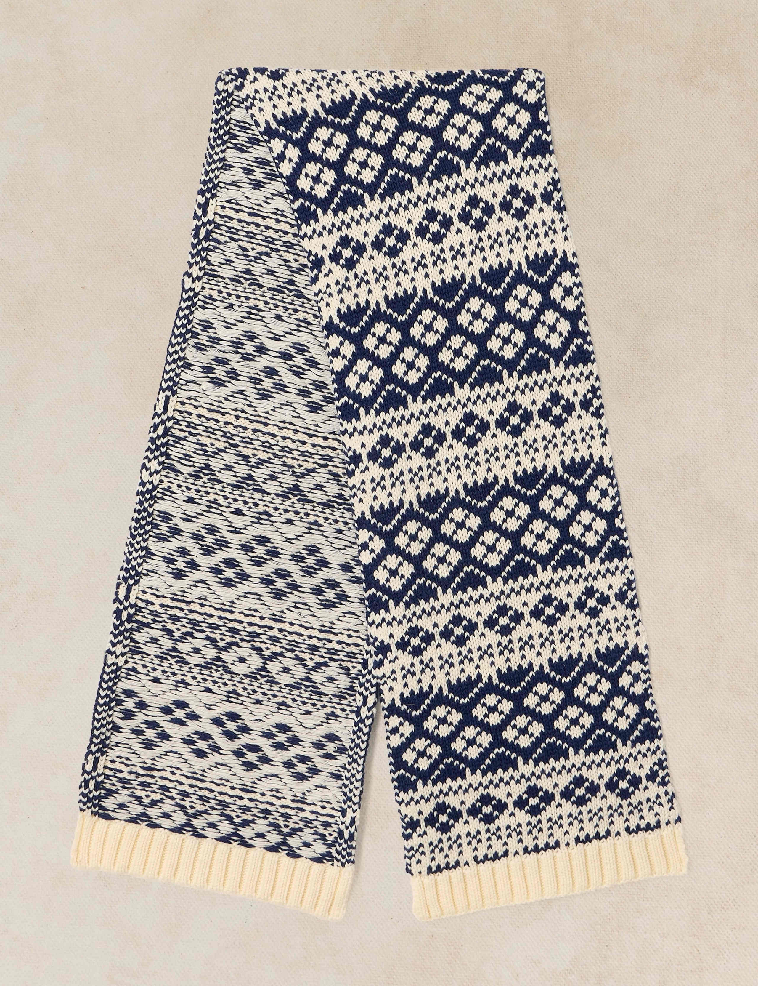 Fair Isle Knitted Scarf with Wool 2 of 3