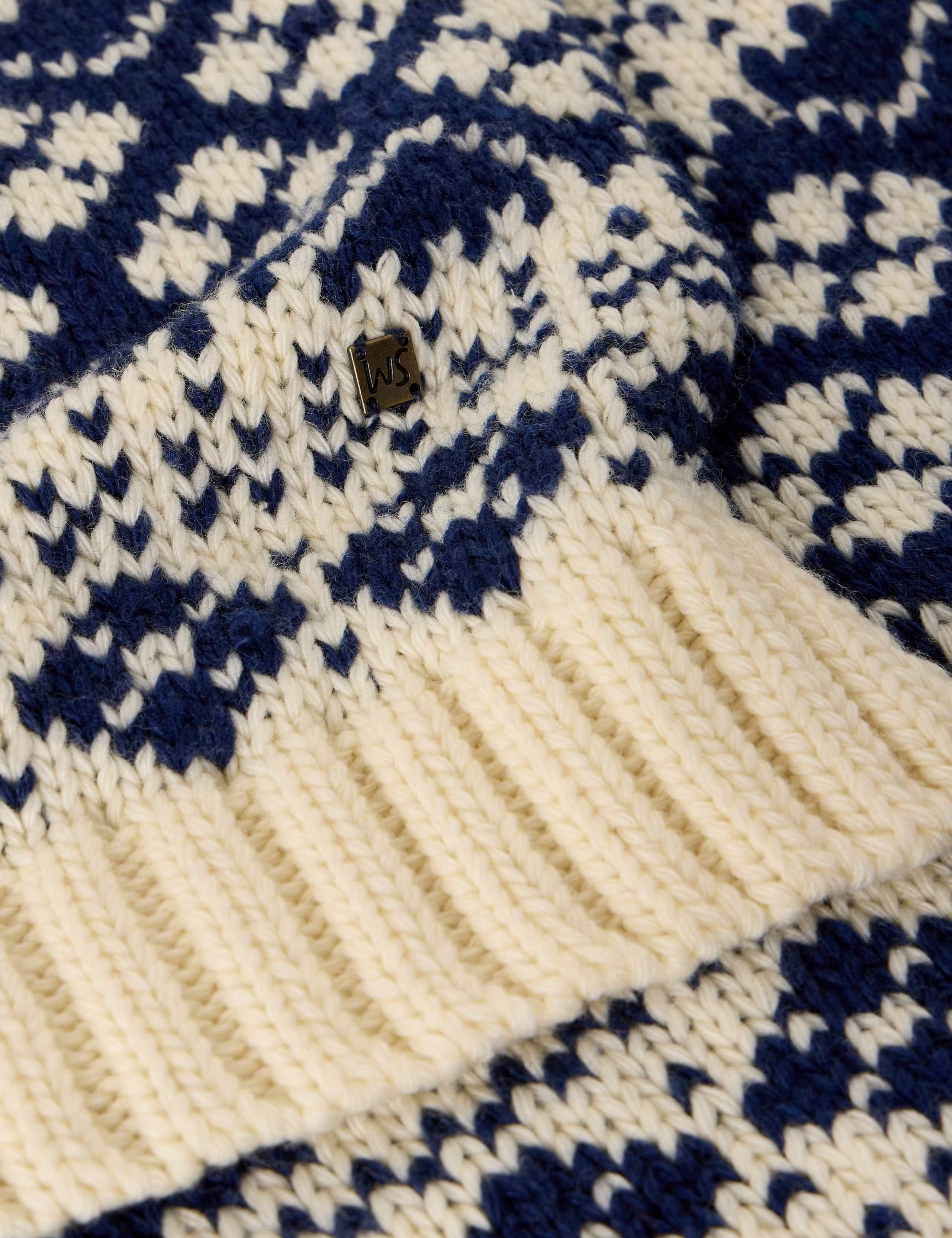 Fair Isle Knitted Scarf with Wool 3 of 3