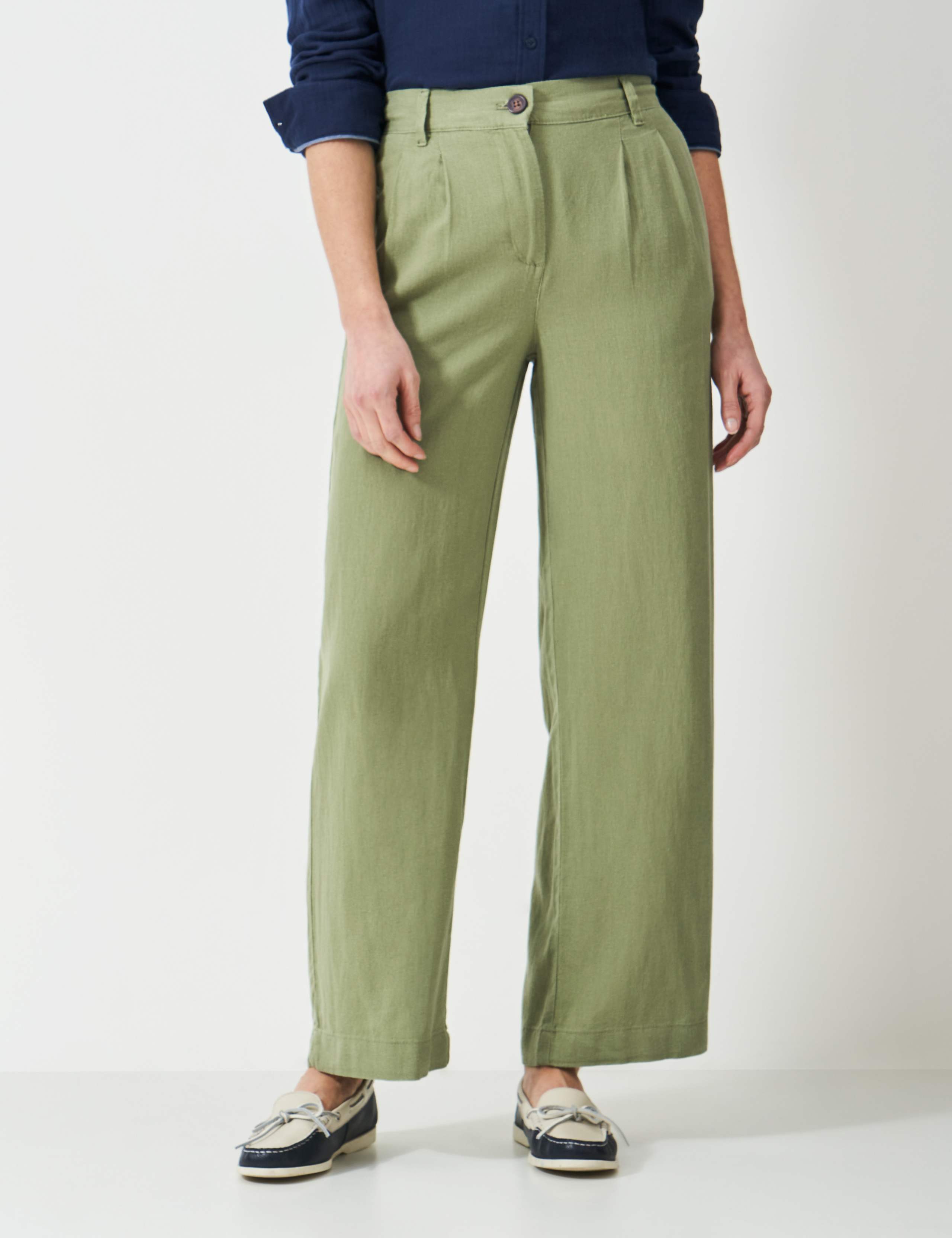 Linen Rich Striped Wide Leg Trousers 3 of 5