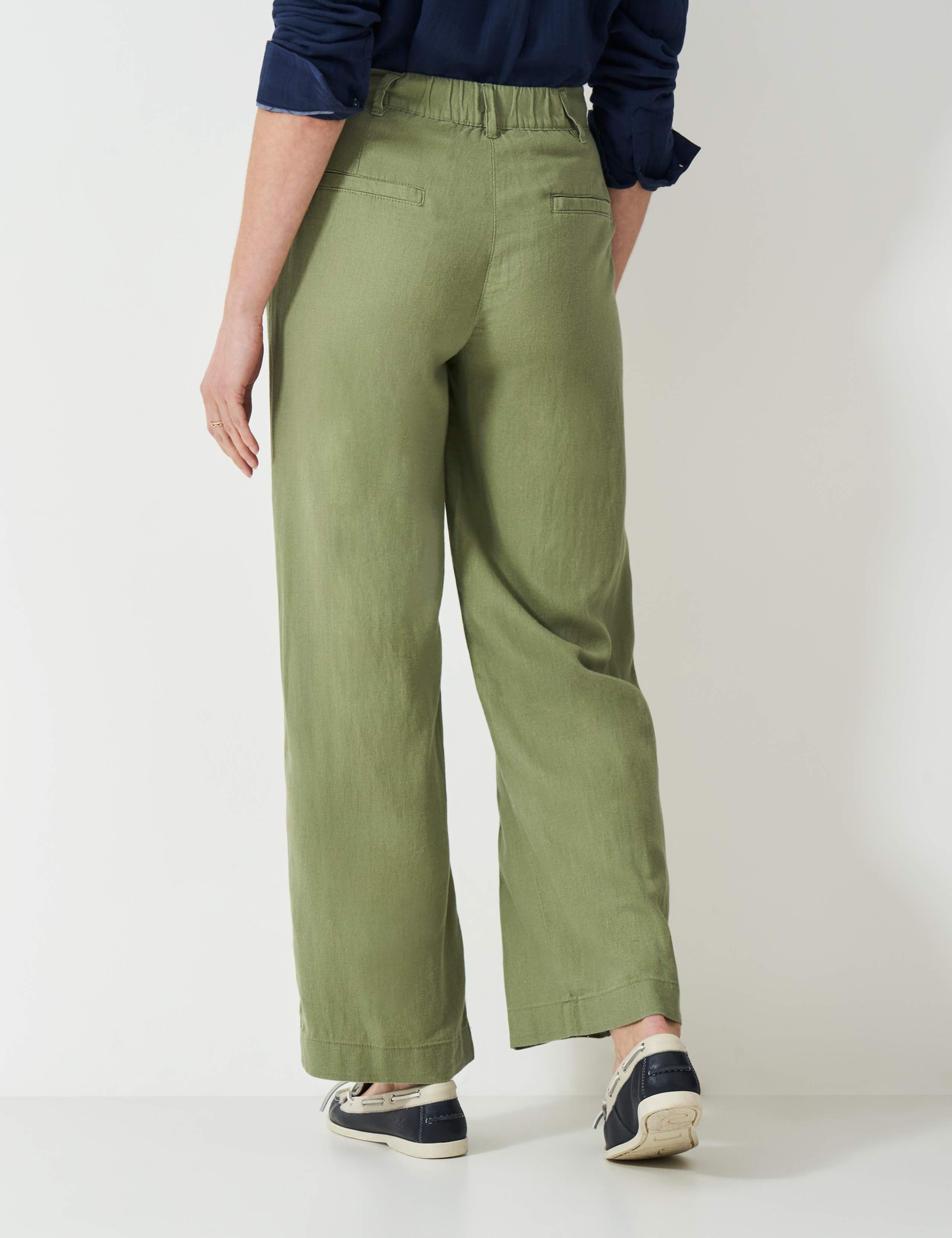 Linen Rich Striped Wide Leg Trousers 4 of 5