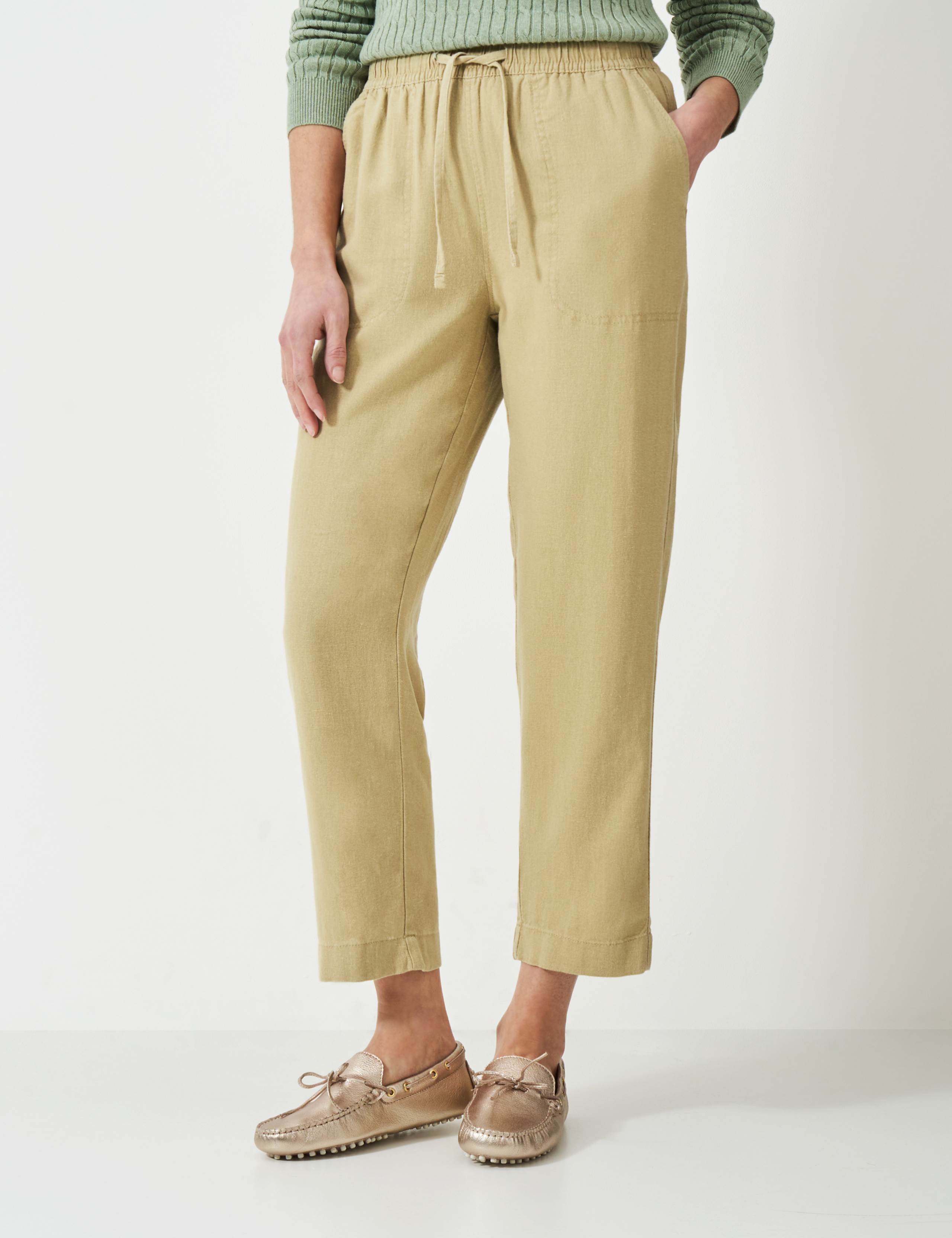 Linen Rich Tapered Ankle Grazer Trousers 4 of 5