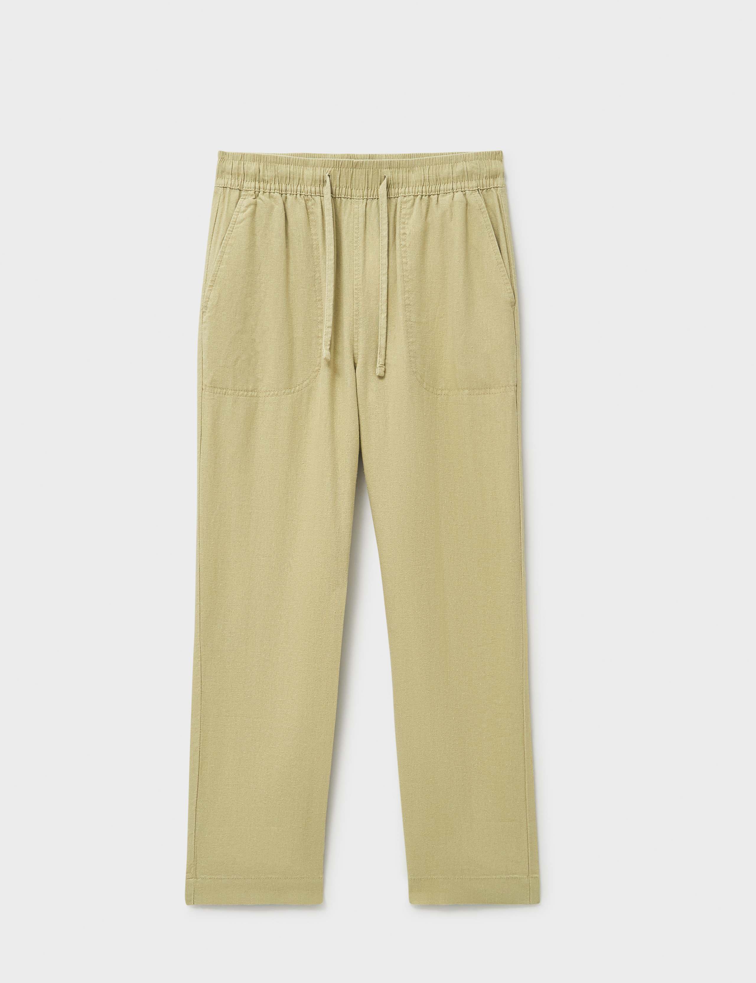 Linen Rich Tapered Ankle Grazer Trousers 2 of 5