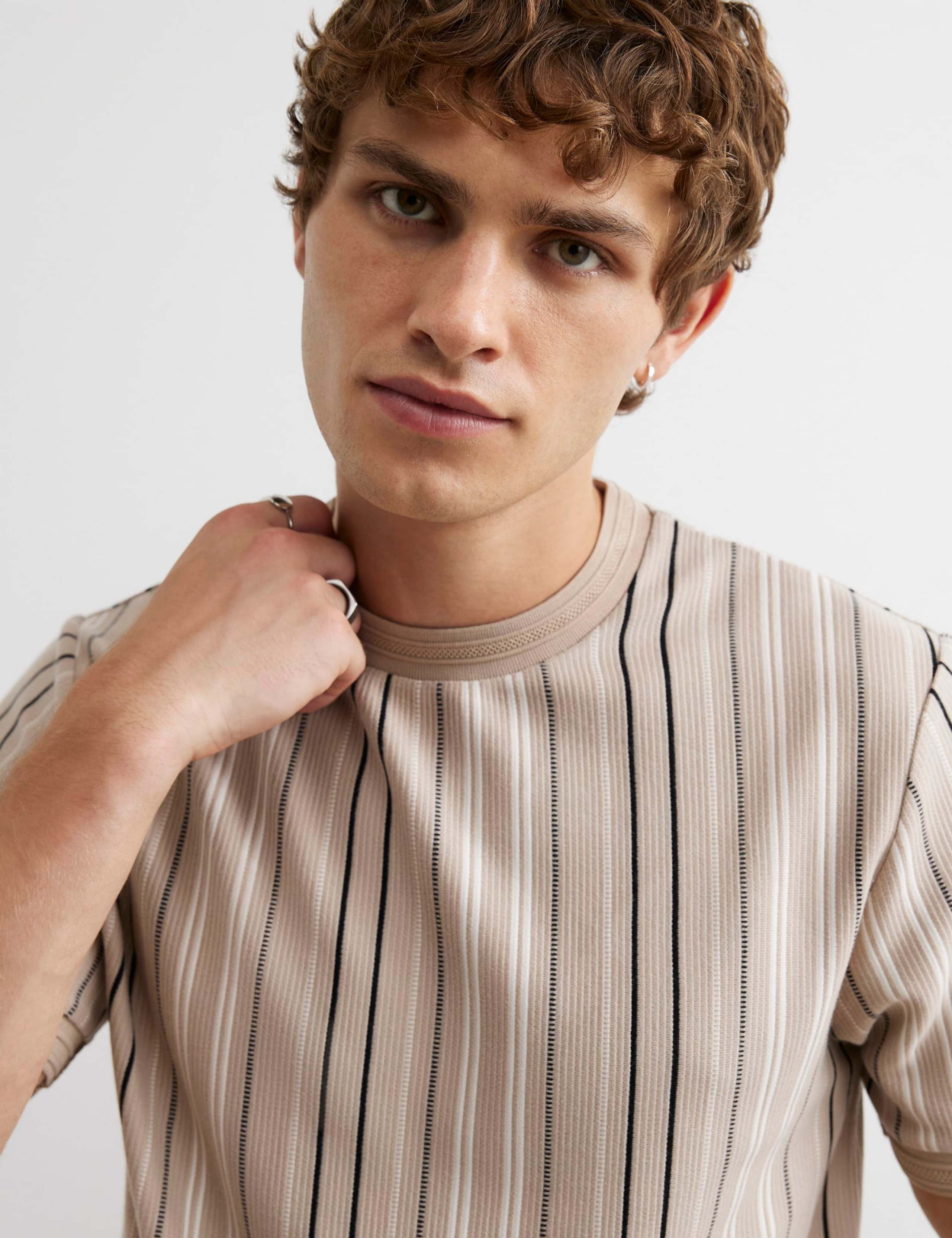 Slim Fit Pure Cotton Striped Short Sleeve T-Shirt 3 of 6