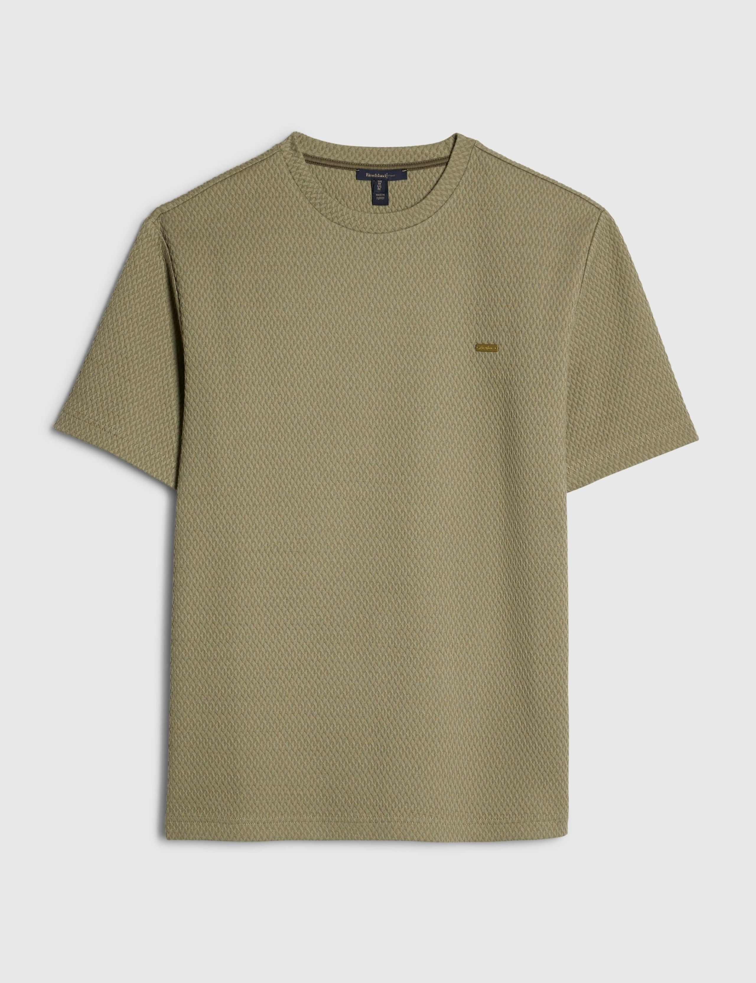 Slim Fit Cotton Blend Jacquard Short Sleeve T-Shirt 6 of 6