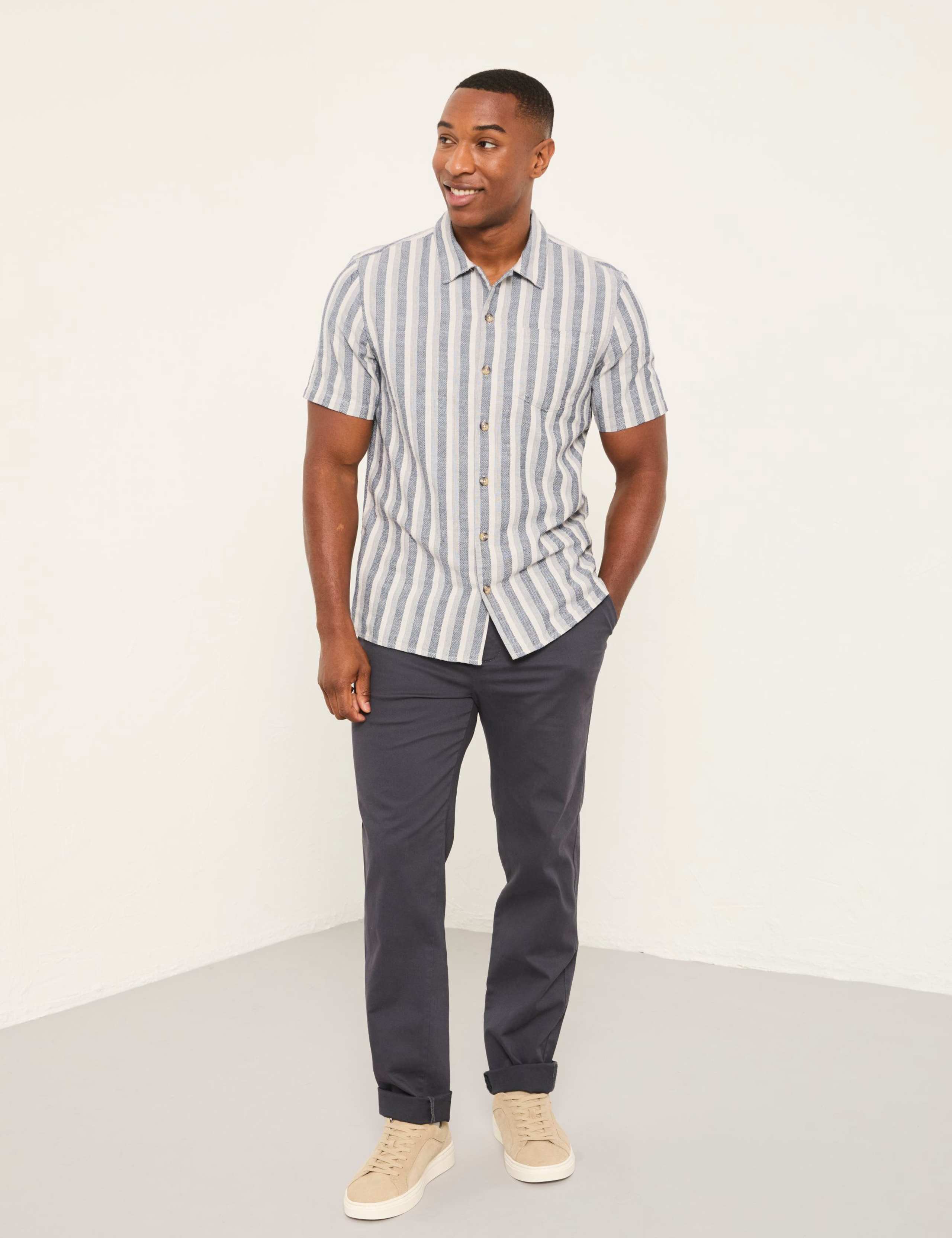 Pure Cotton Striped Short Sleeve Shirt 1 of 6