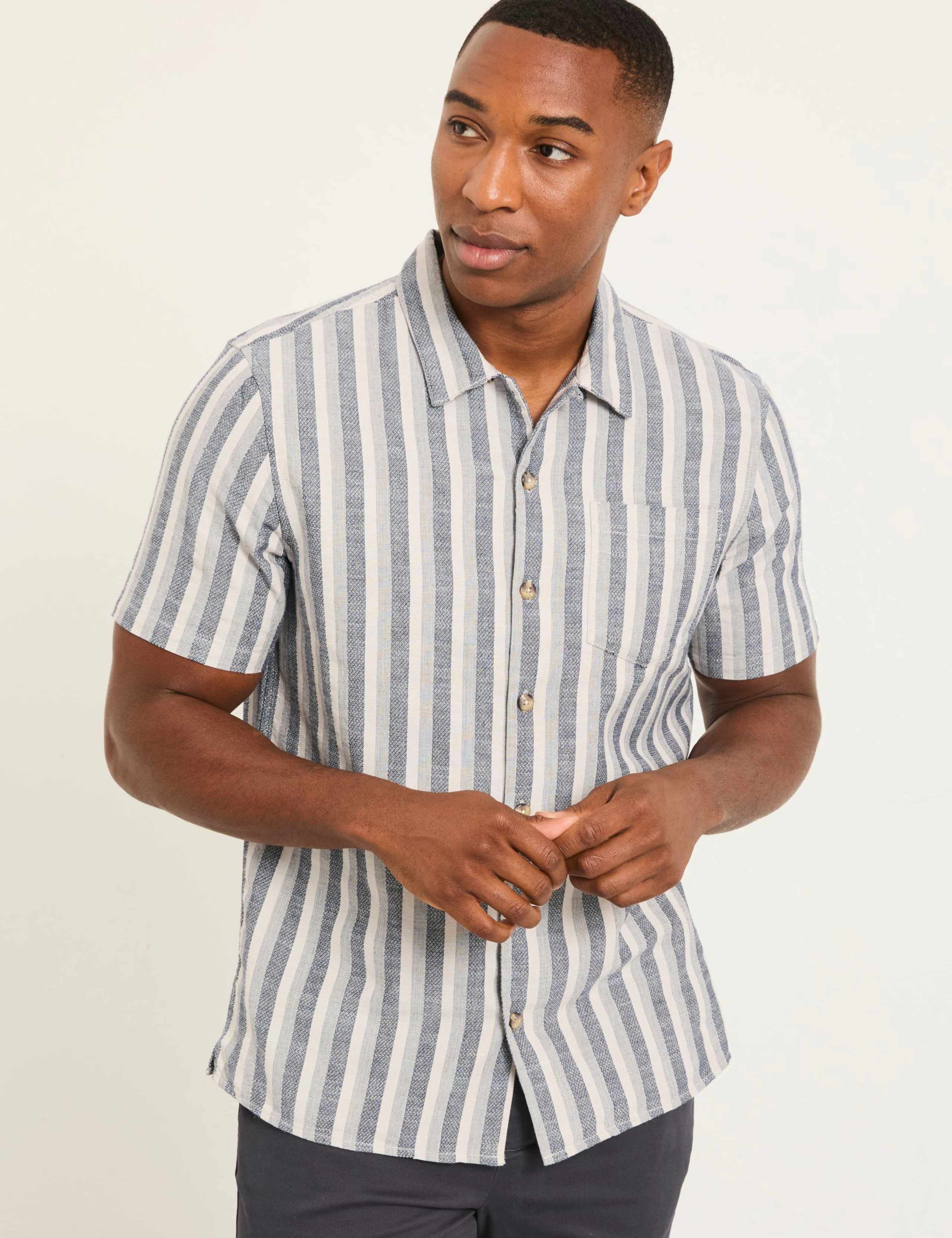Pure Cotton Striped Short Sleeve Shirt 3 of 6