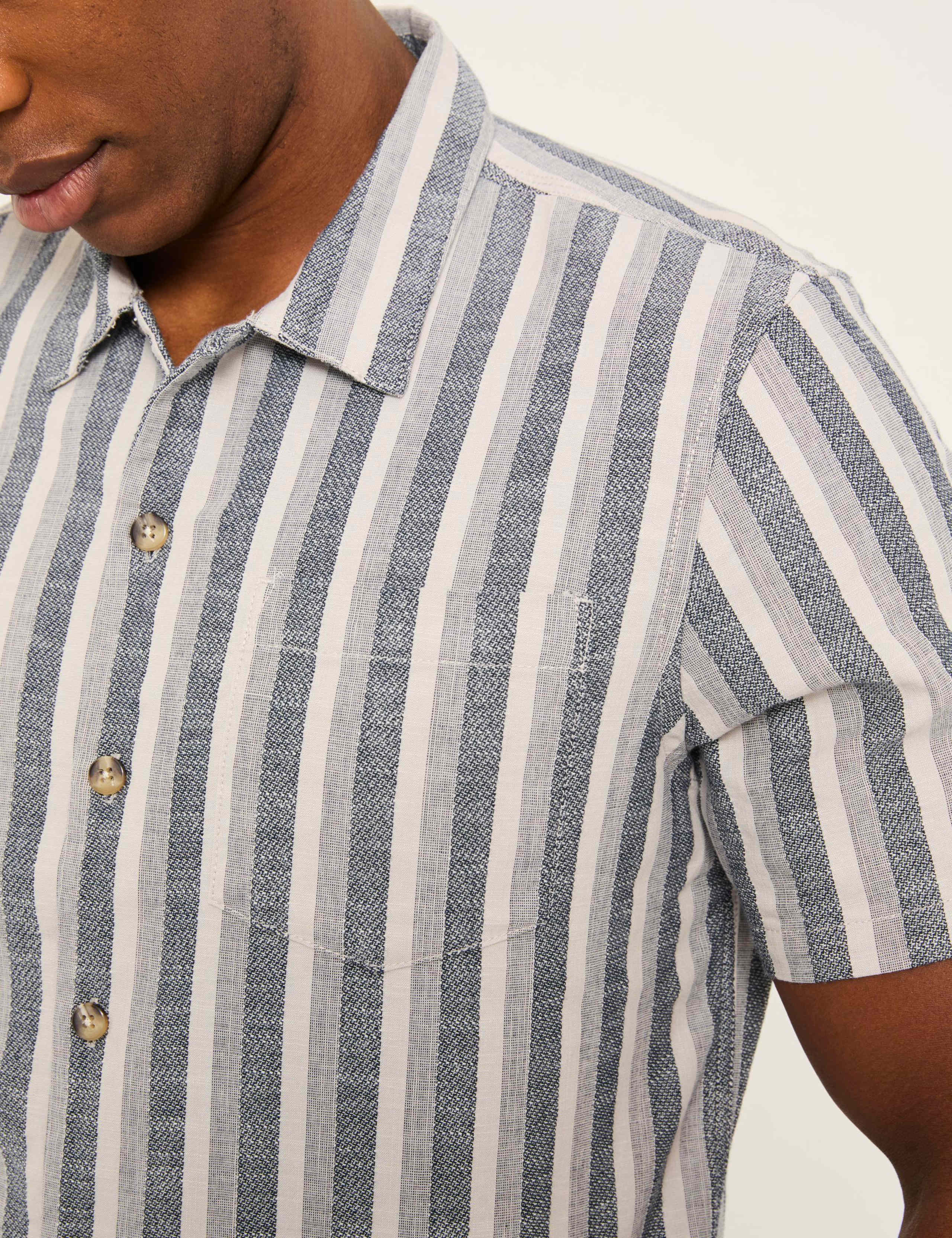 Pure Cotton Striped Short Sleeve Shirt 6 of 6