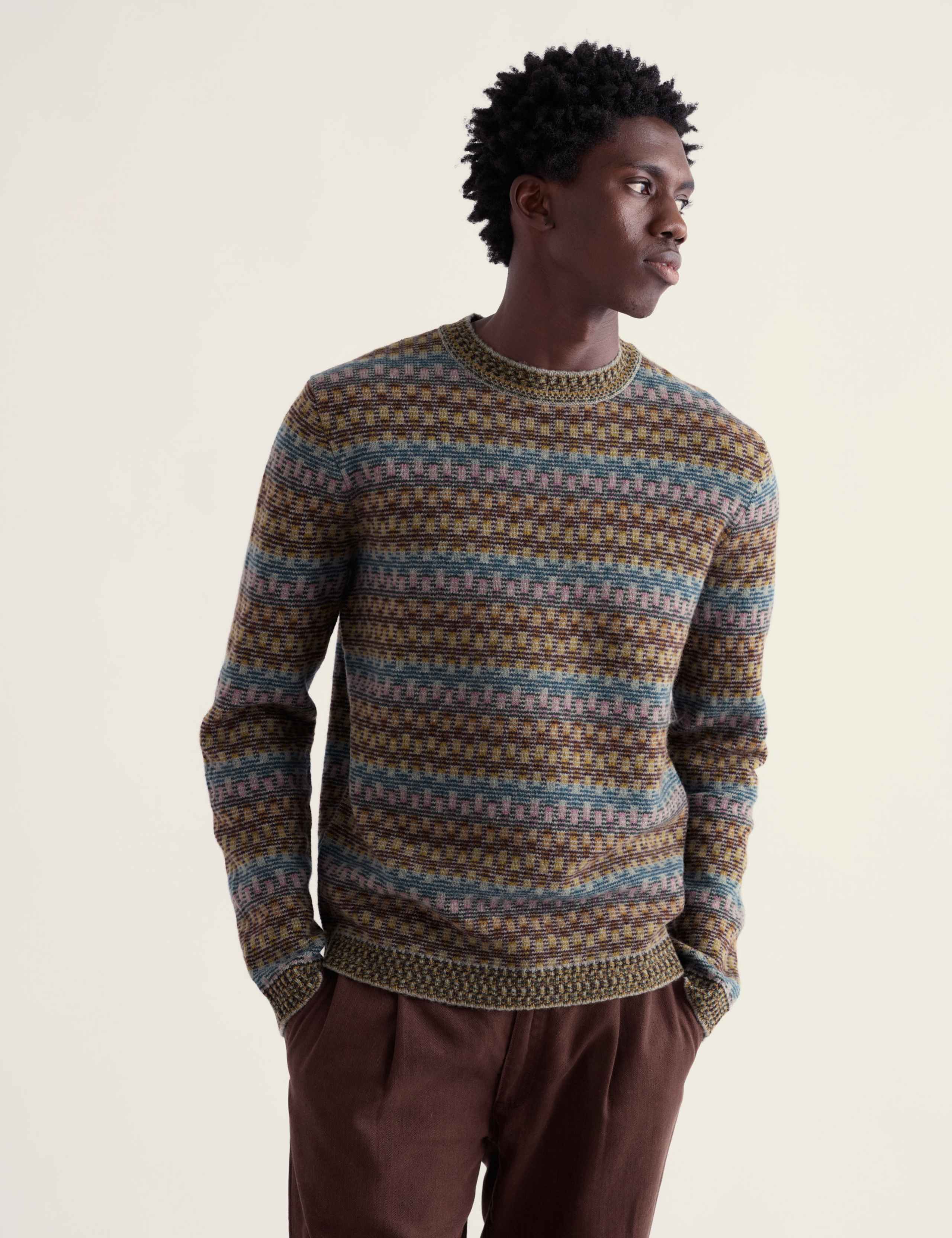 Lambswool Rich Cable Crew Neck Jumper 3 of 5