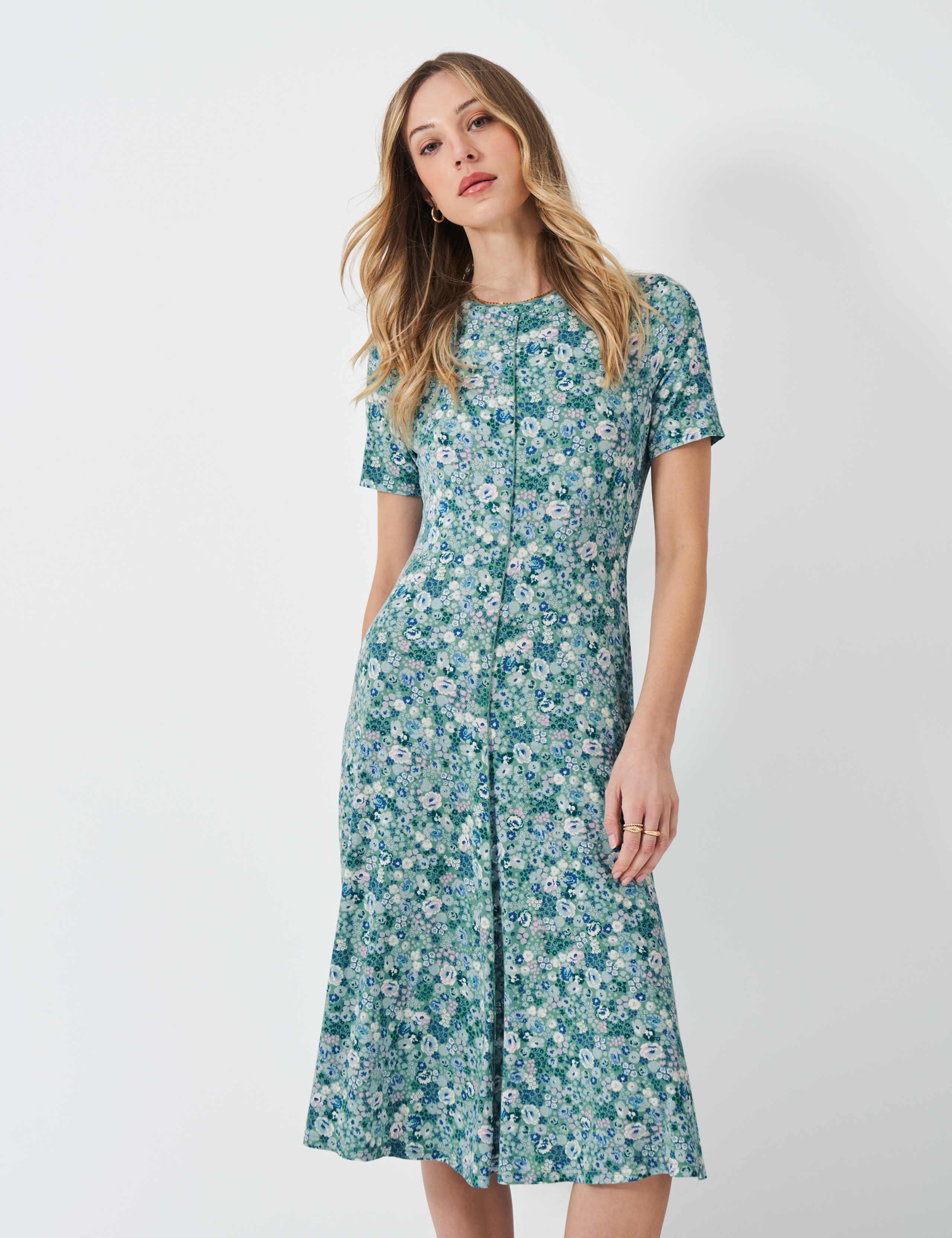 Jersey Floral Midi Tea Dress 3 of 5