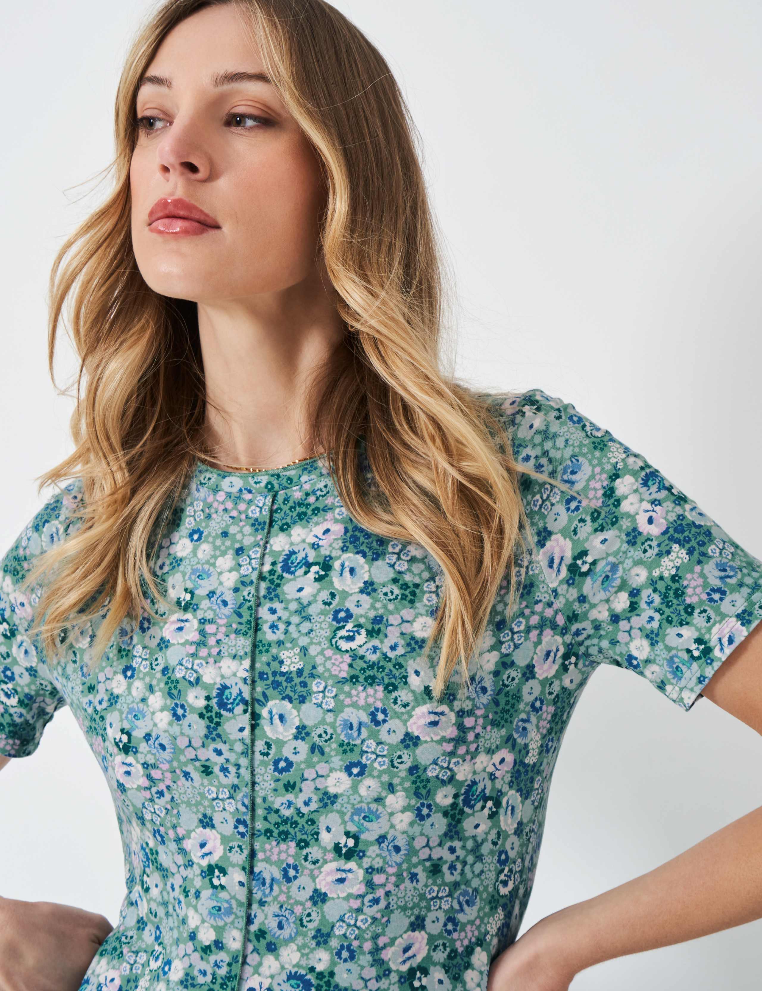 Jersey Floral Midi Tea Dress 4 of 5