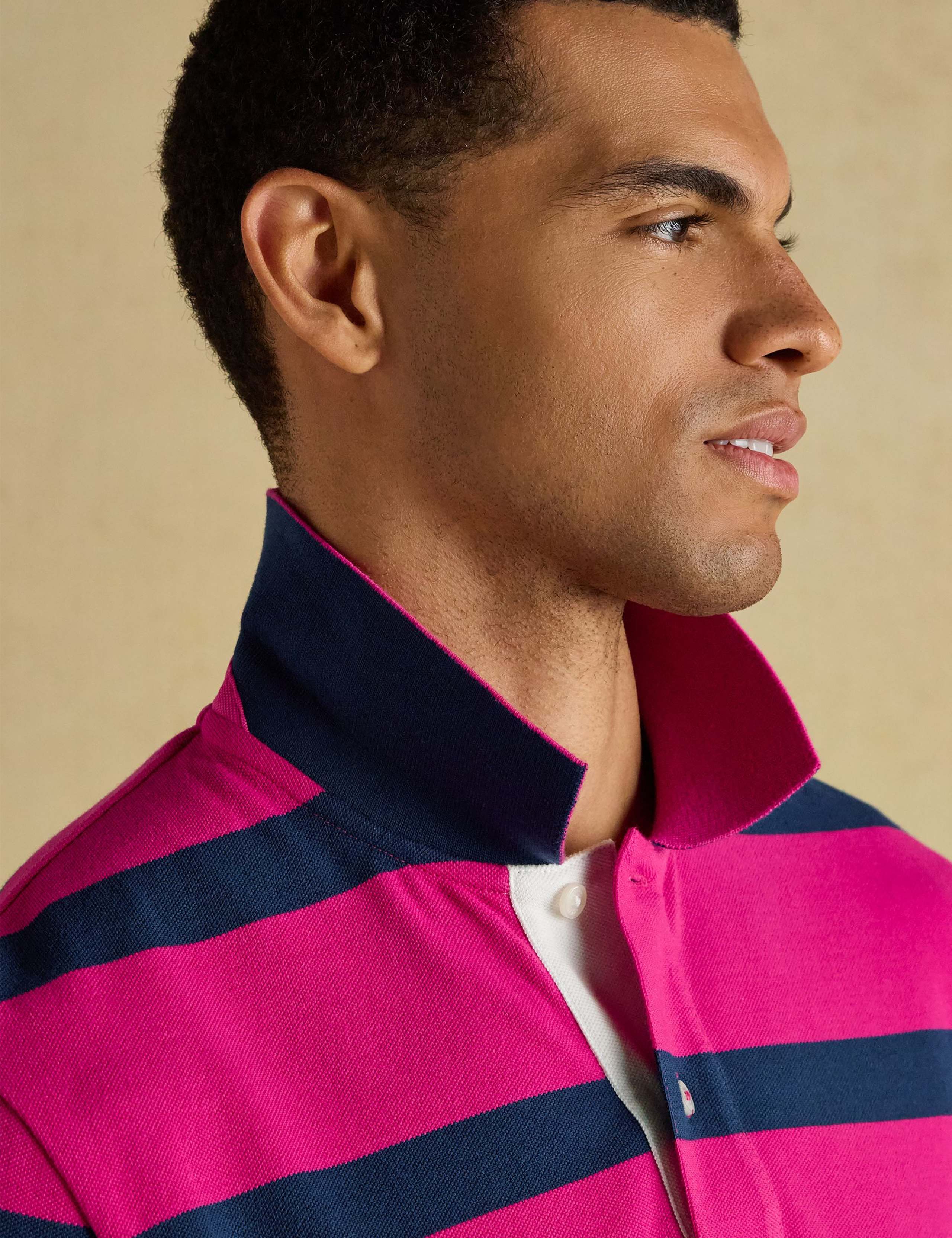 Pure Cotton Pique Striped Polo Shirt 3 of 6