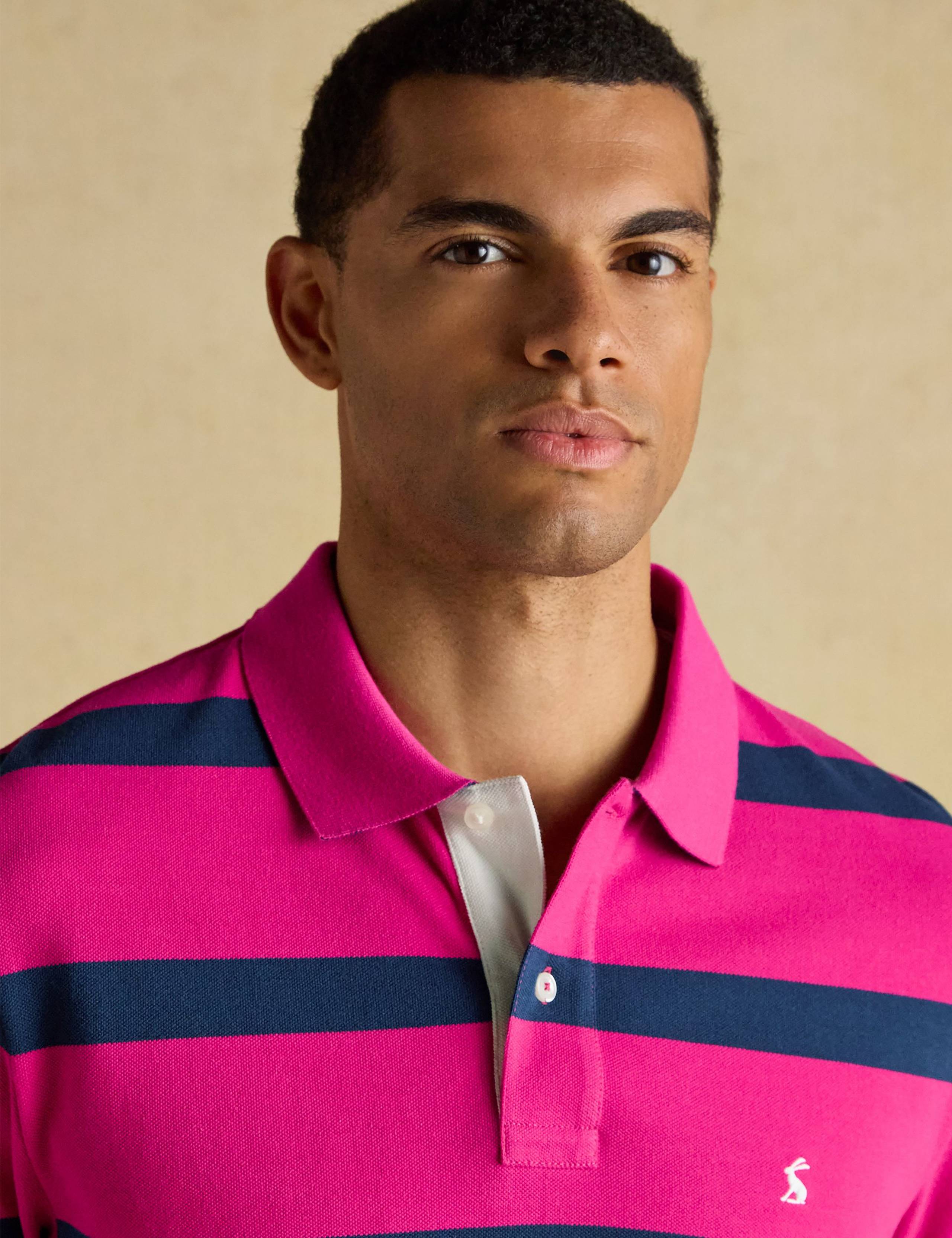 Pure Cotton Pique Striped Polo Shirt 6 of 6
