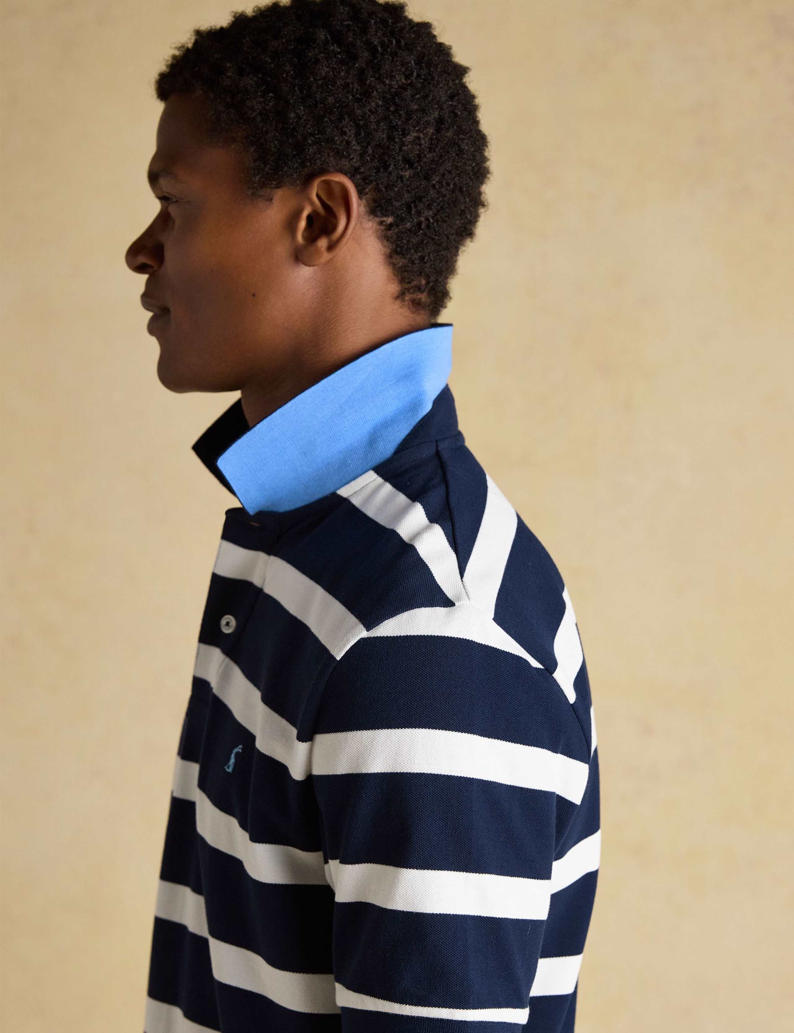 Pure Cotton Pique Striped Polo Shirt 3 of 9