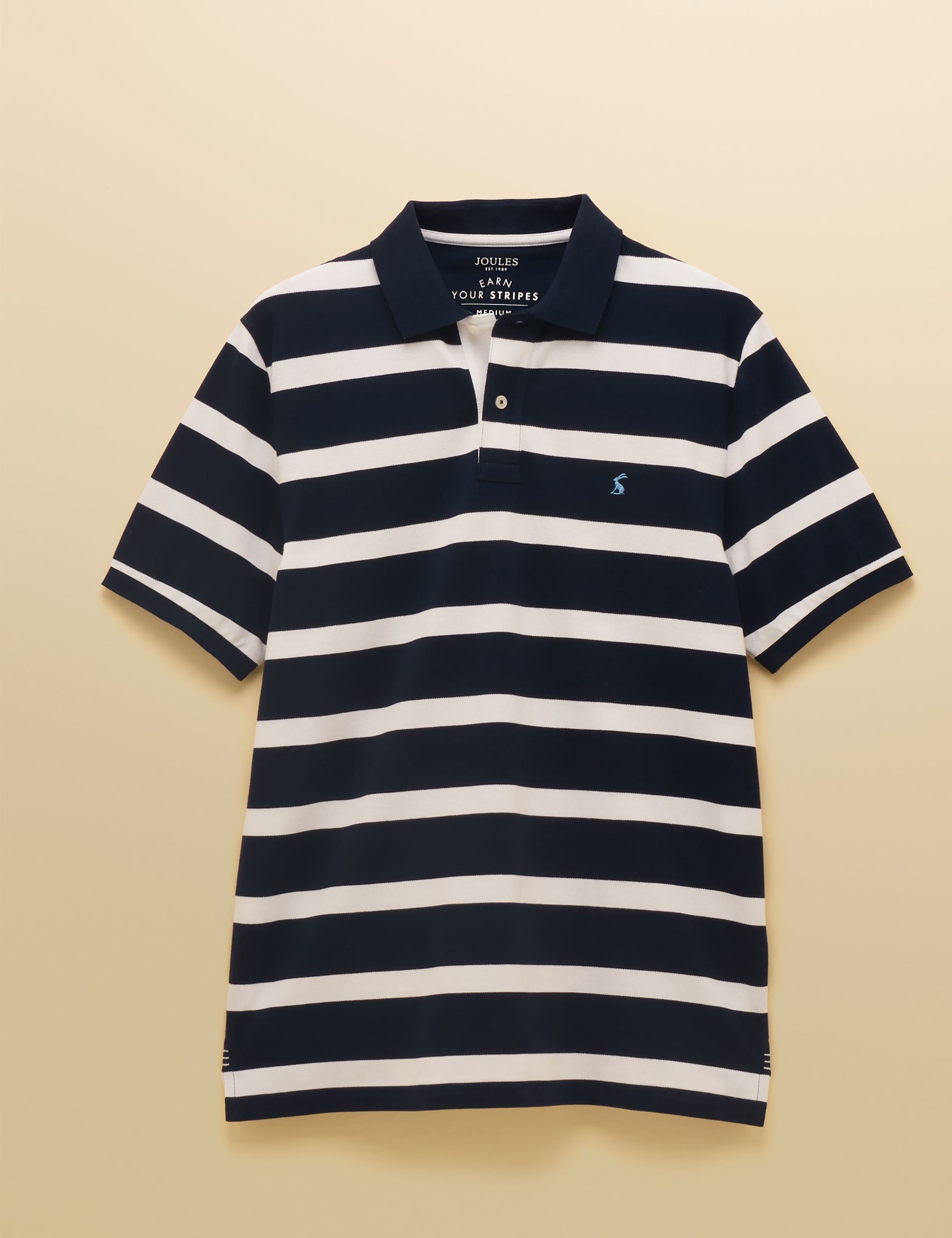 Pure Cotton Pique Striped Polo Shirt 2 of 9