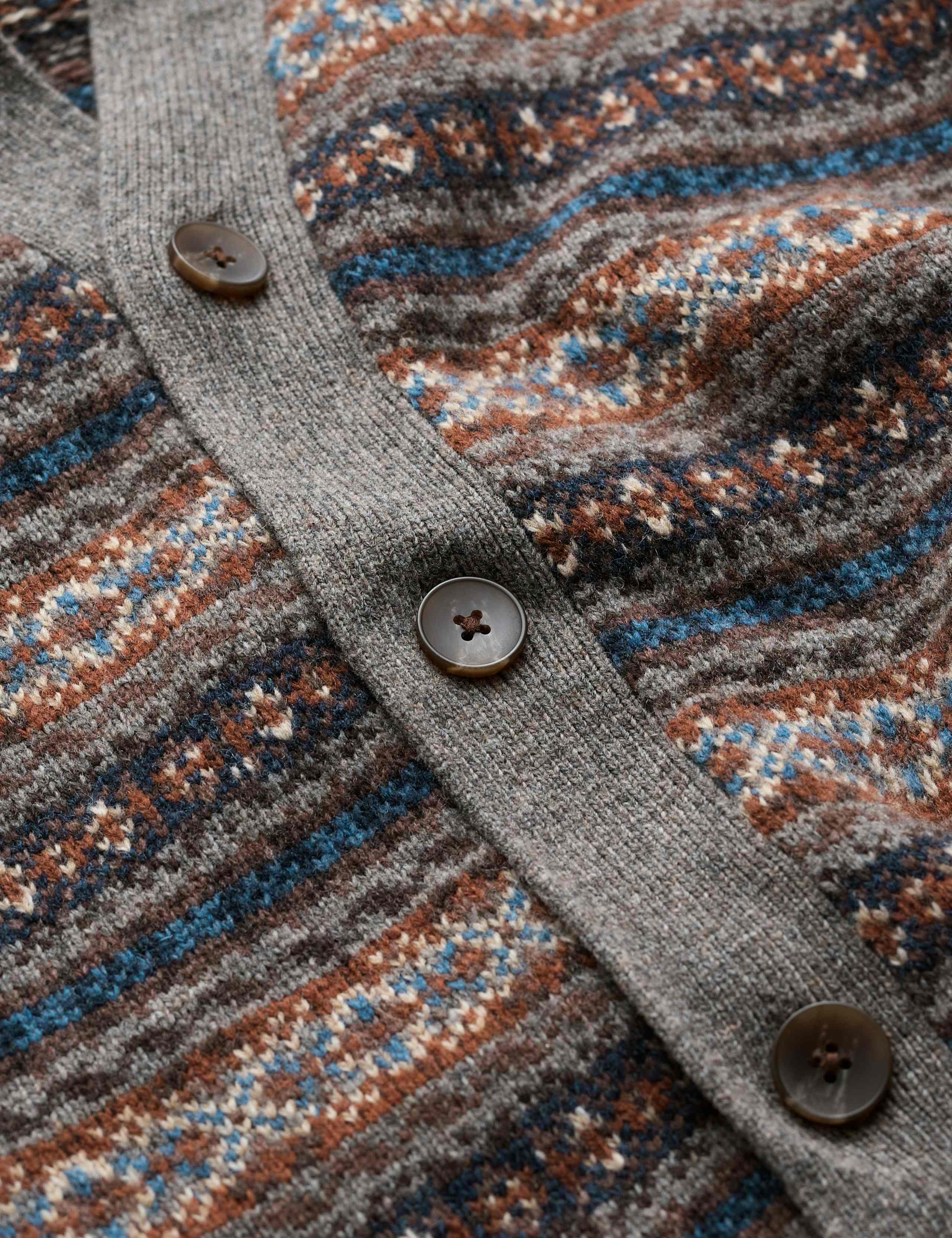 Lambswool Rich Fair Isle V Neck Cardigan 4 of 5