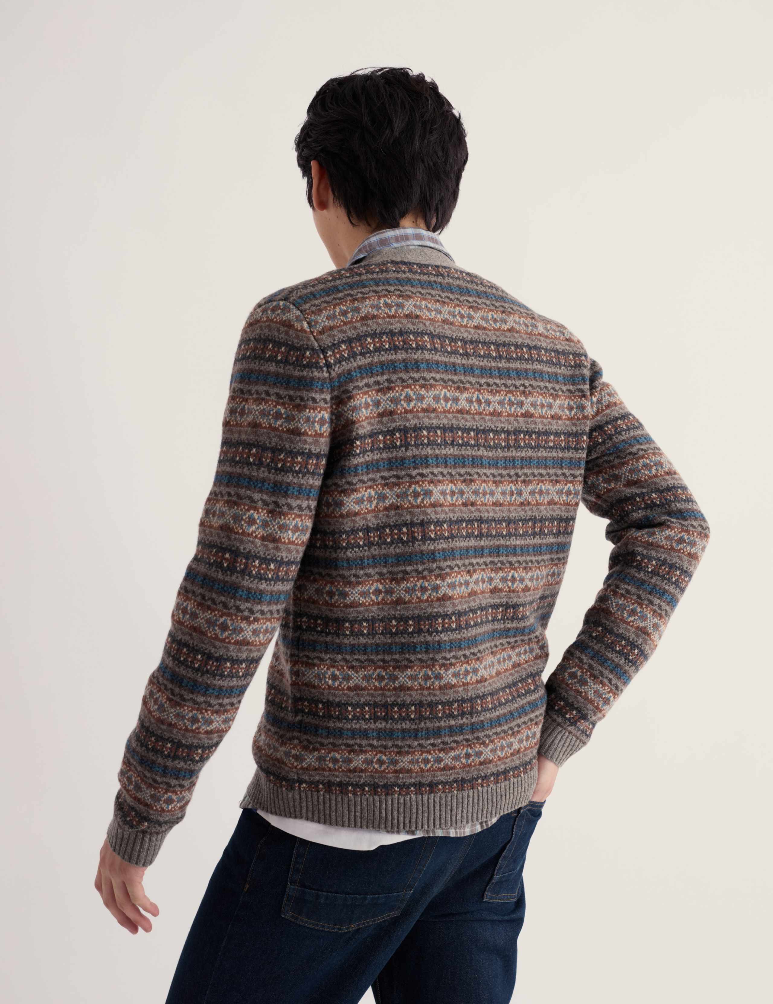 Lambswool Rich Fair Isle V Neck Cardigan 5 of 5