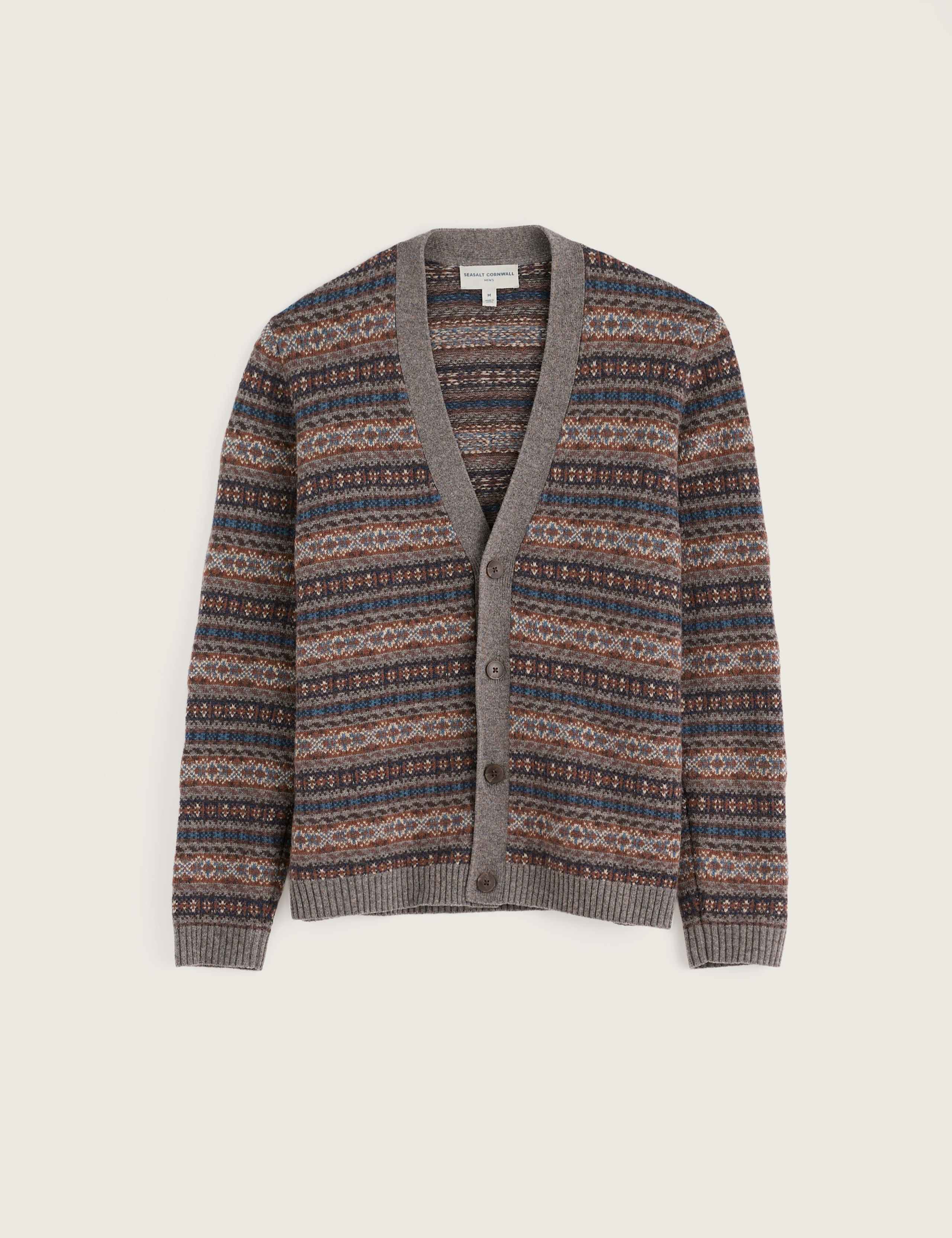 Lambswool Rich Fair Isle V Neck Cardigan 2 of 5
