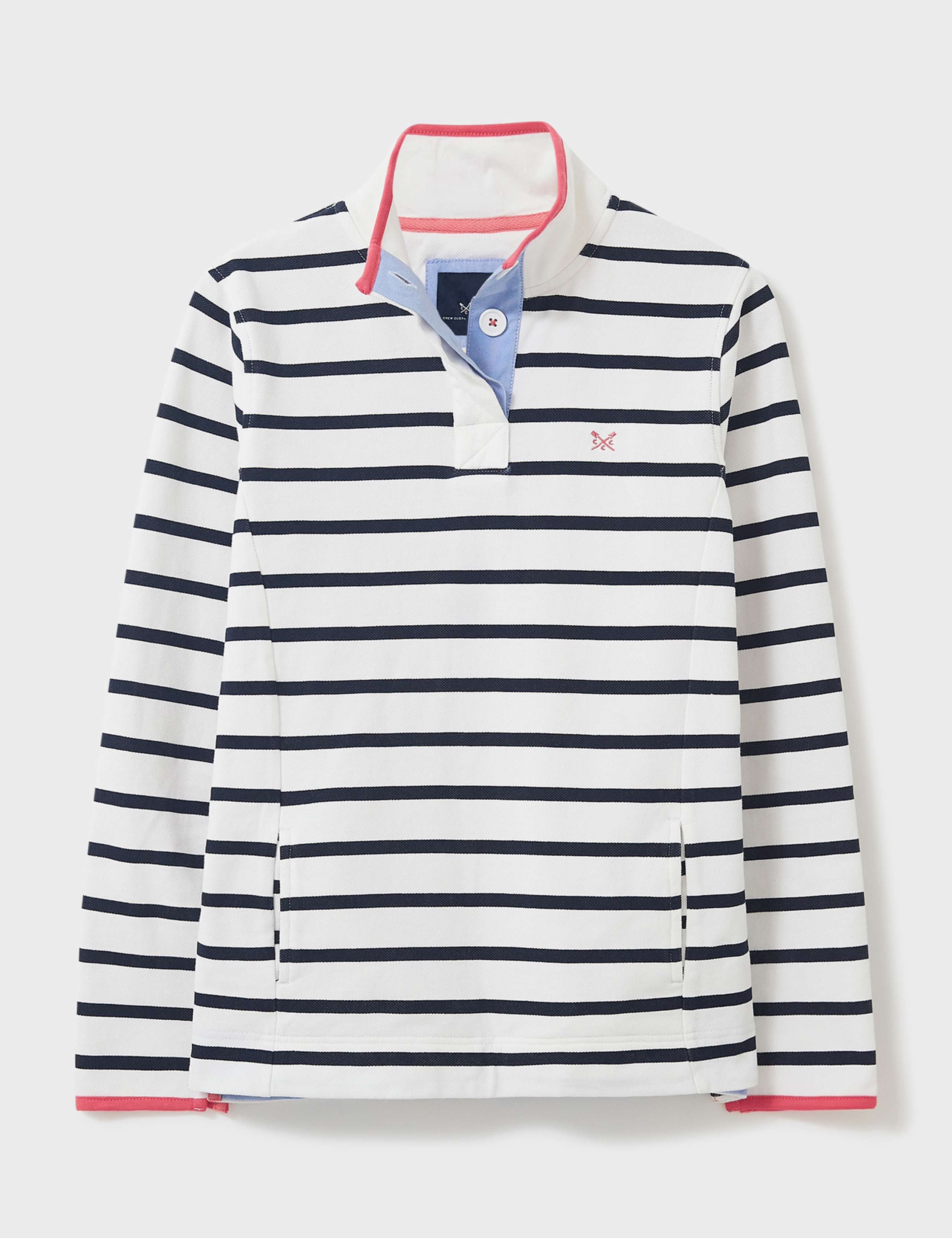 Pure Cotton Striped Funnel Neck Sweatshirt 2 of 4