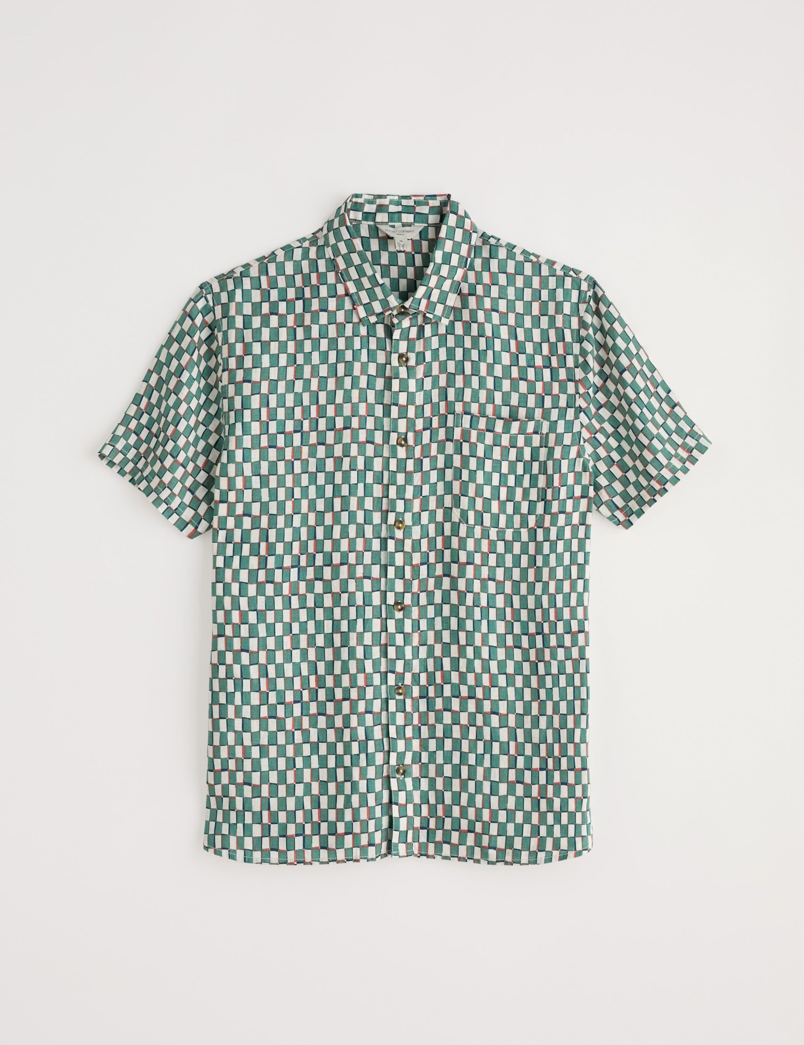 Pure Linen Geometric Short Sleeve Shirt 2 of 4