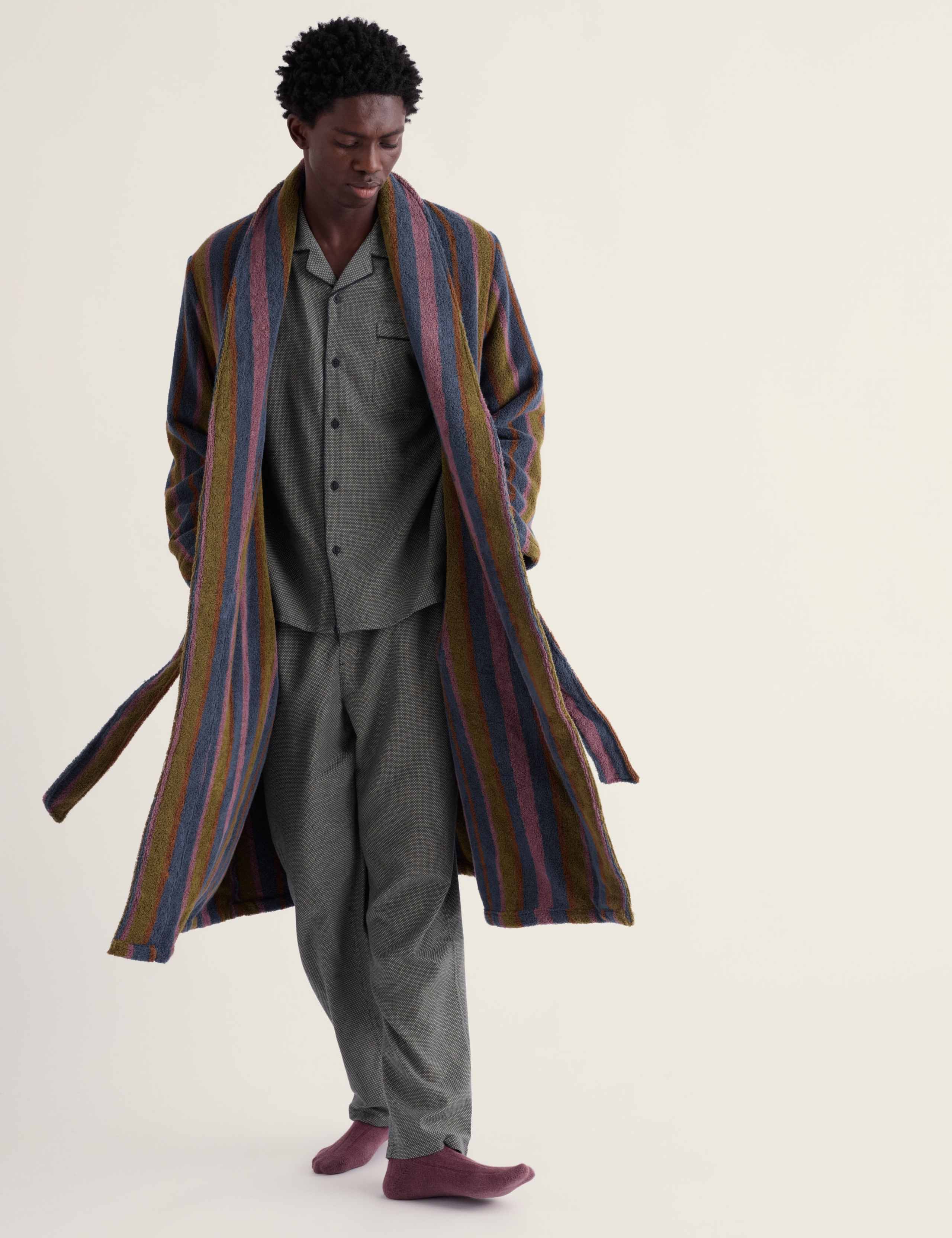 Pure Cotton Striped Dressing Gown 5 of 5