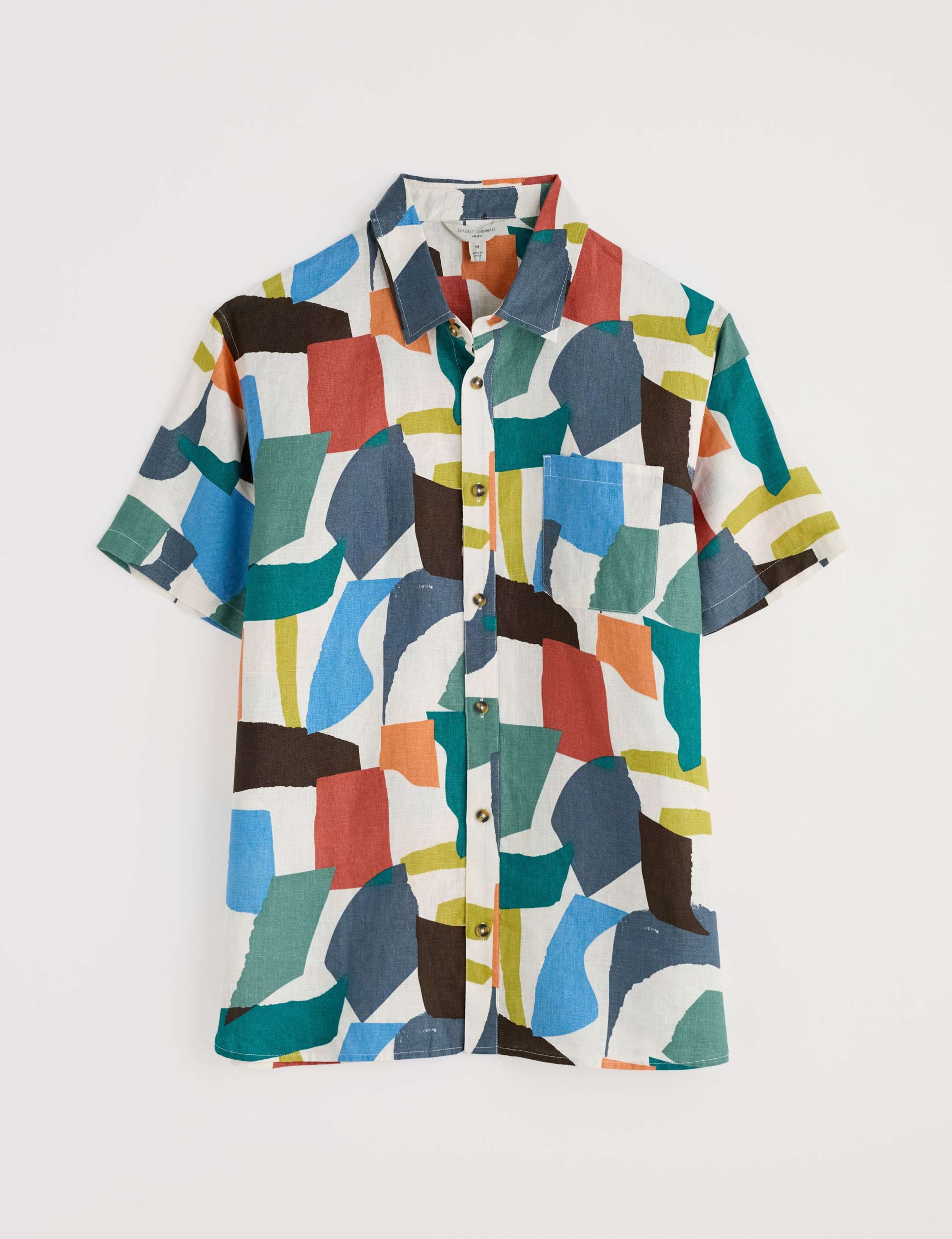Pure Linen Geometric Short Sleeve Shirt 2 of 4
