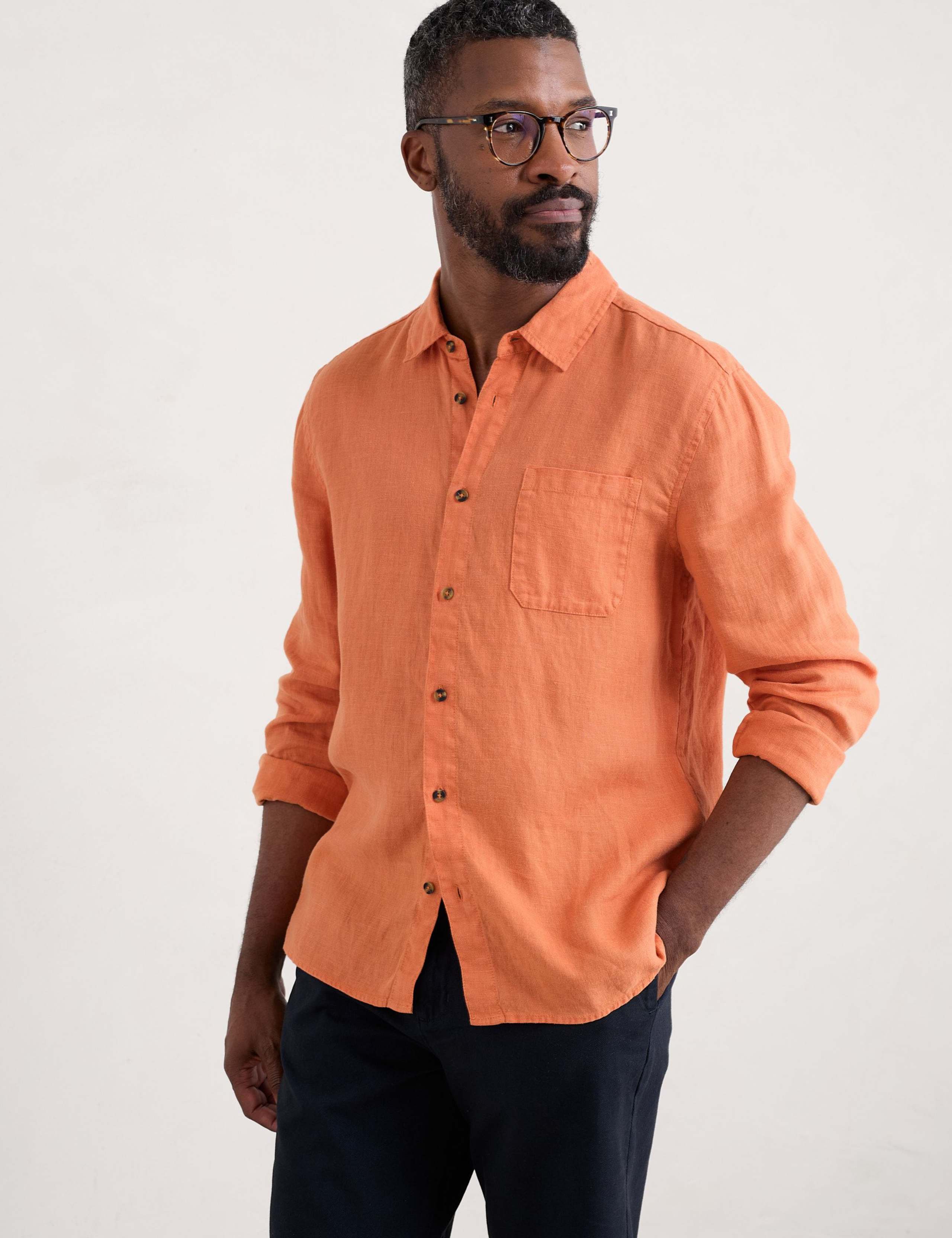 Regular Fit Pure Linen Shirt 3 of 4