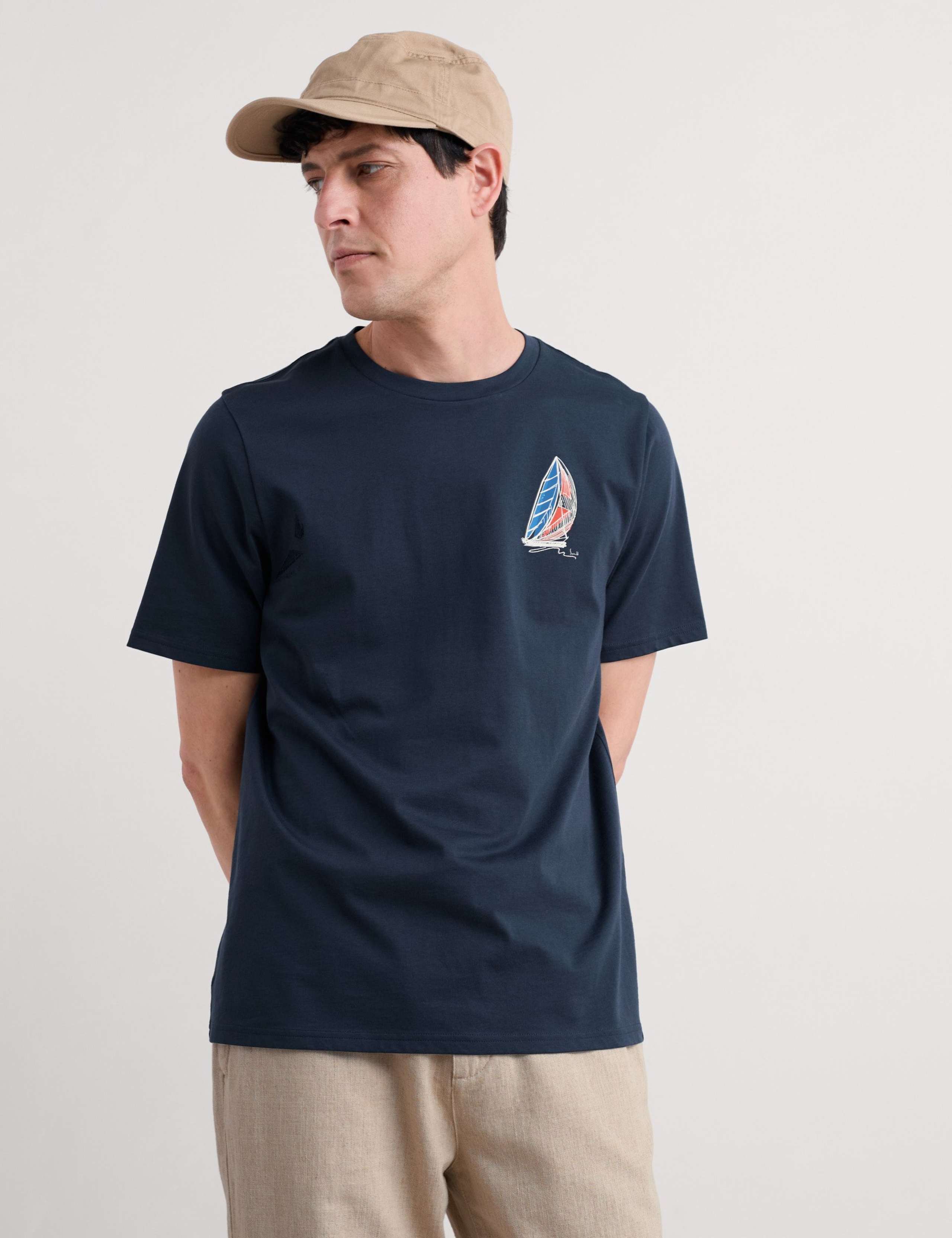 Pure Cotton Boat Graphic T-Shirt 3 of 4