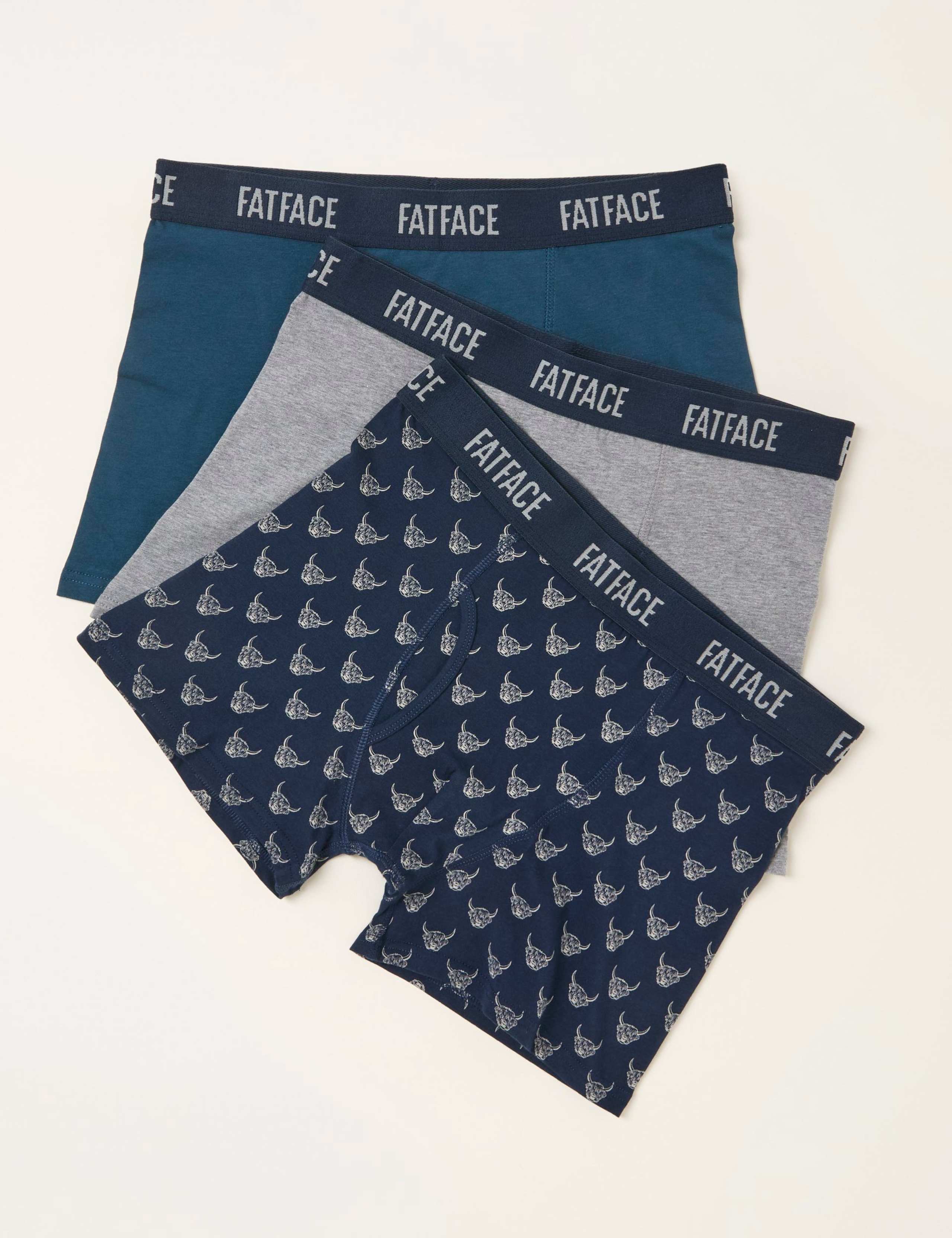 3 Pack Cotton Rich Pattern Boxers 1 of 2