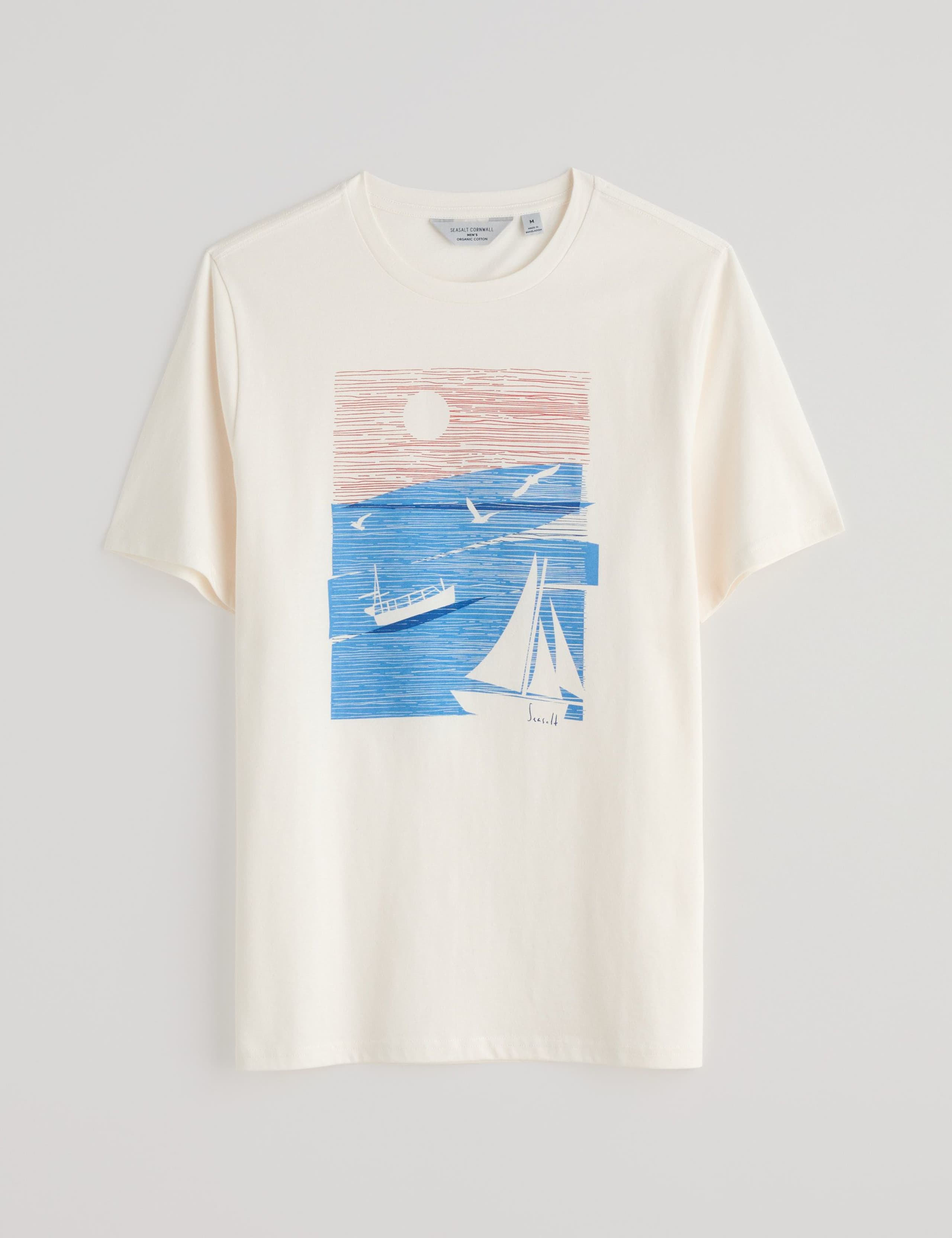 Pure Cotton Boat Print T-Shirt 2 of 4