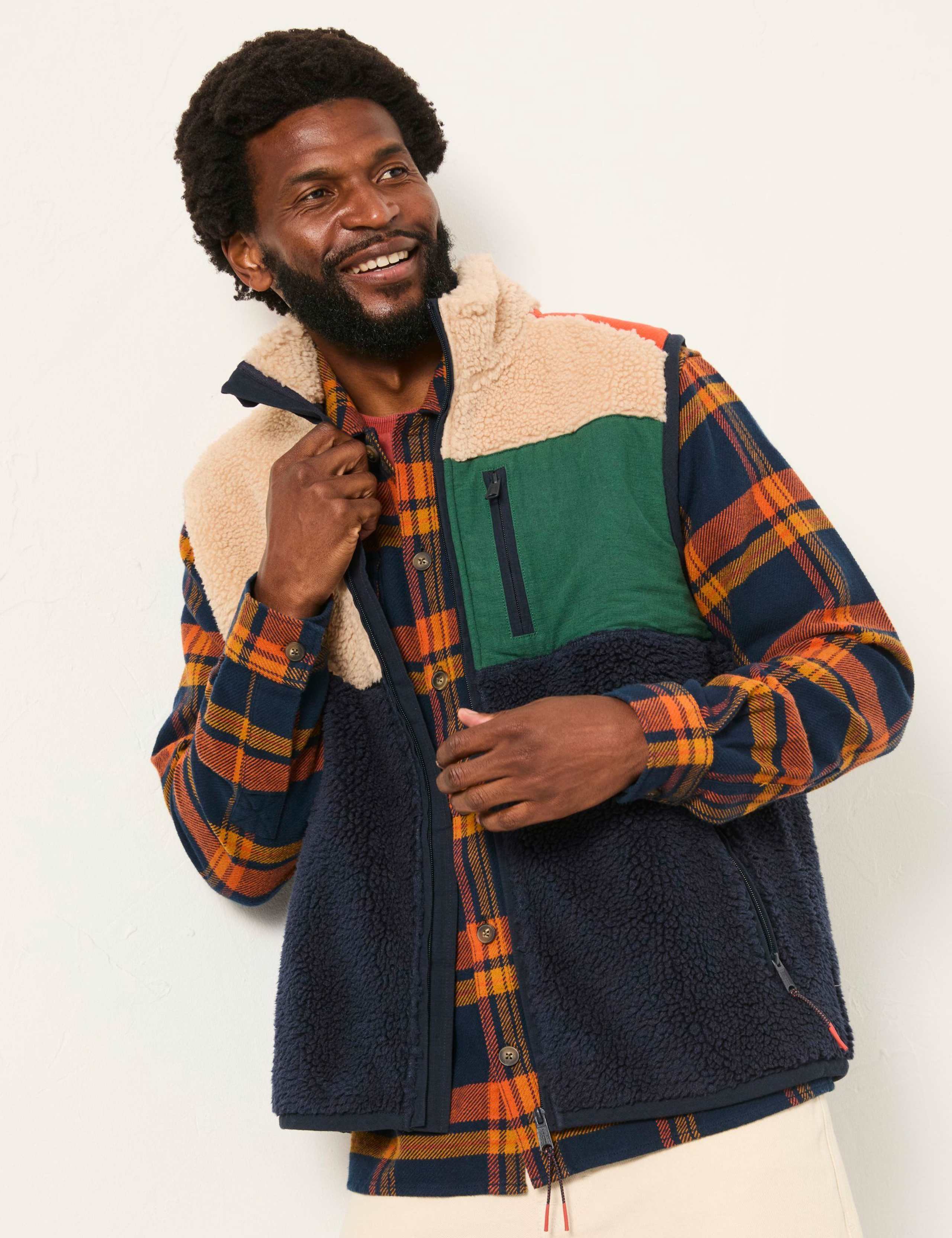 Fleece Colour Block Zip Up Gilet 3 of 6