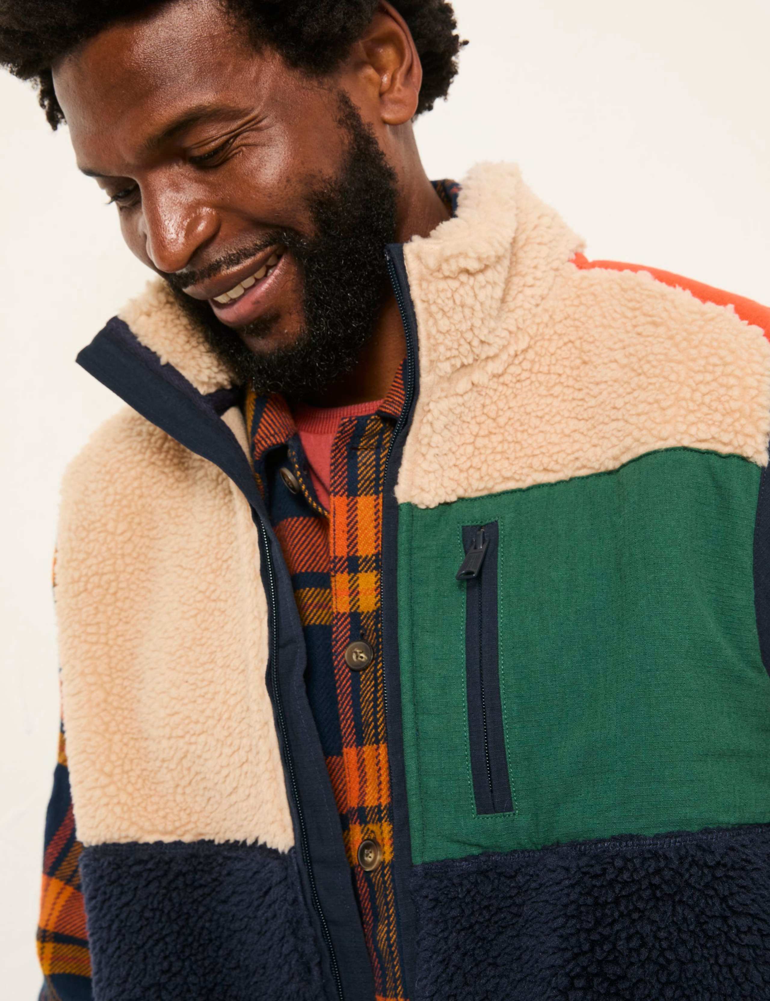 Fleece Colour Block Zip Up Gilet 4 of 6