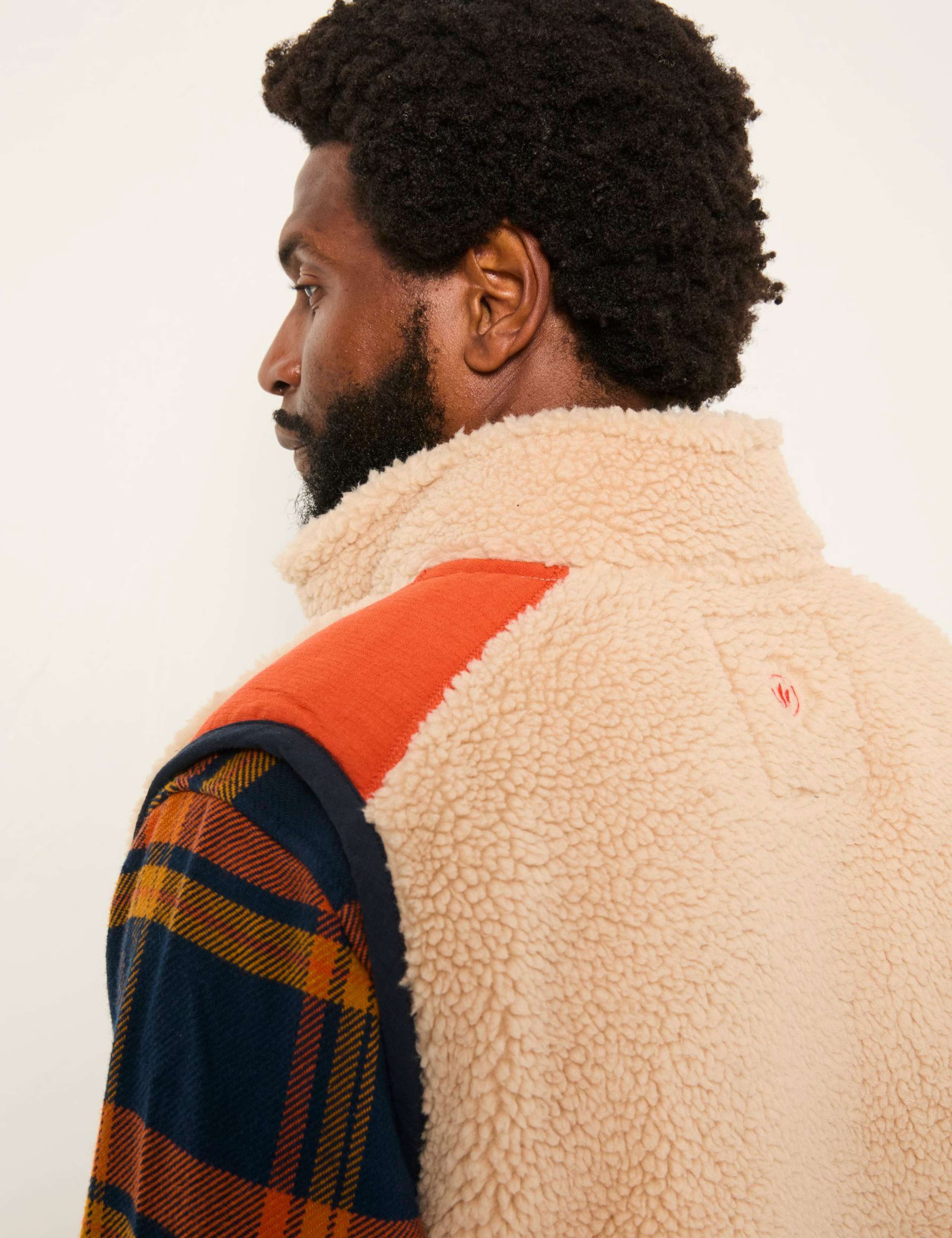 Fleece Colour Block Zip Up Gilet 6 of 6