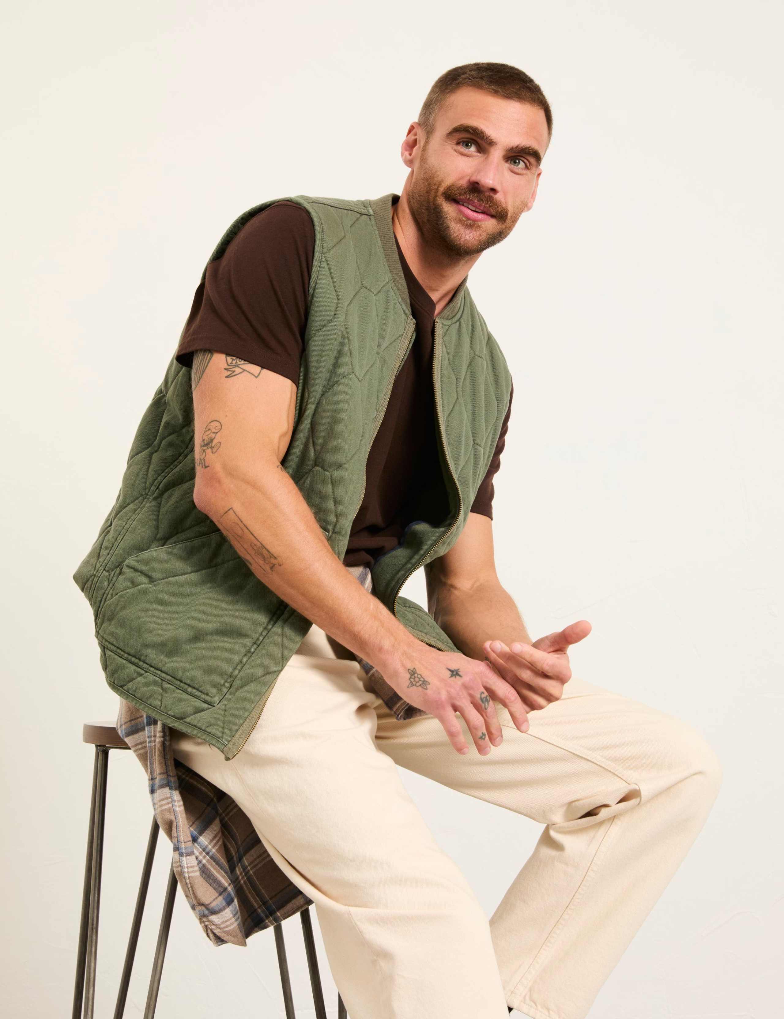 Pure Cotton Quilted Gilet 1 of 6